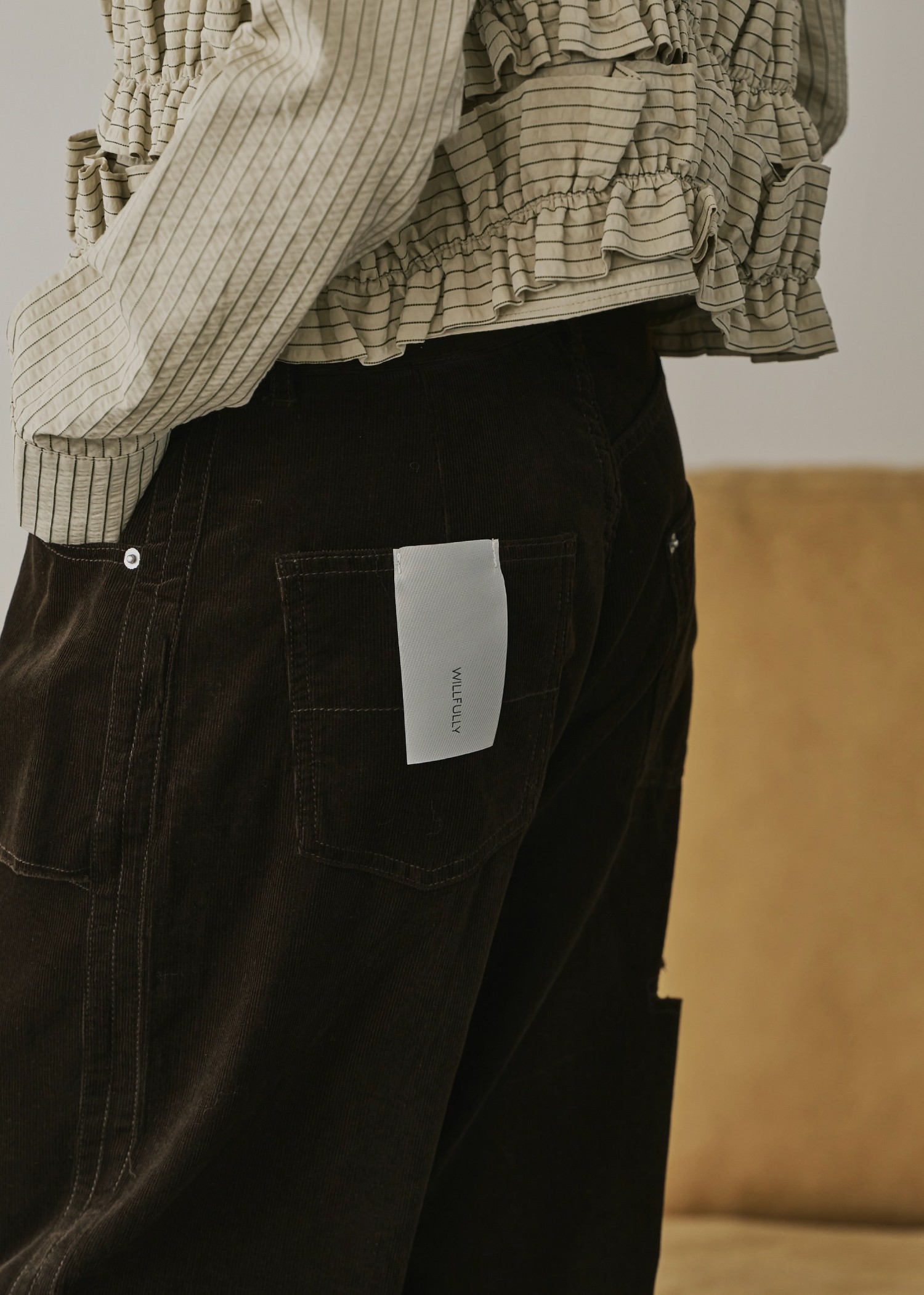 corduroy loose asymmetry notch PT