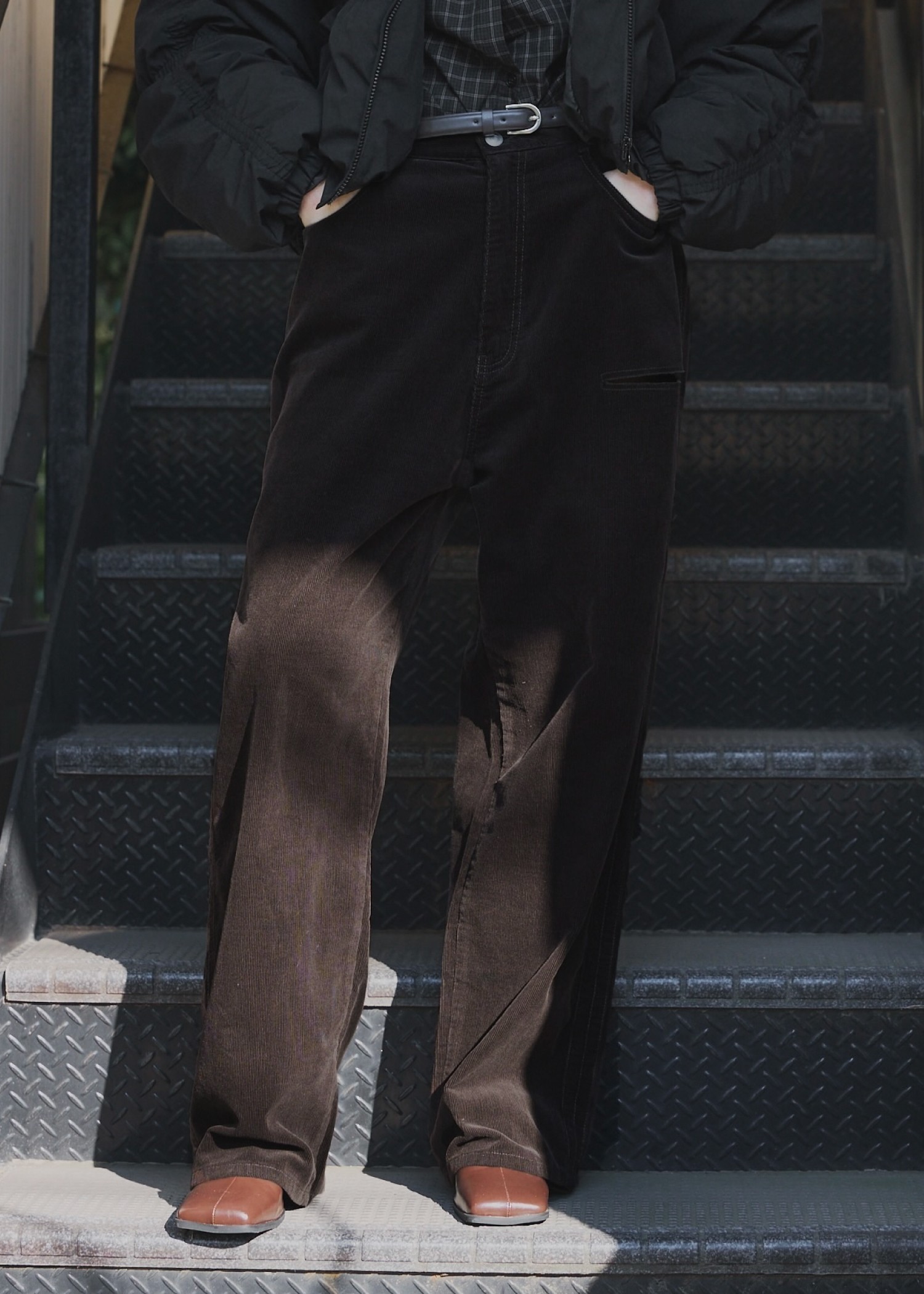 corduroy loose asymmetry notch PT