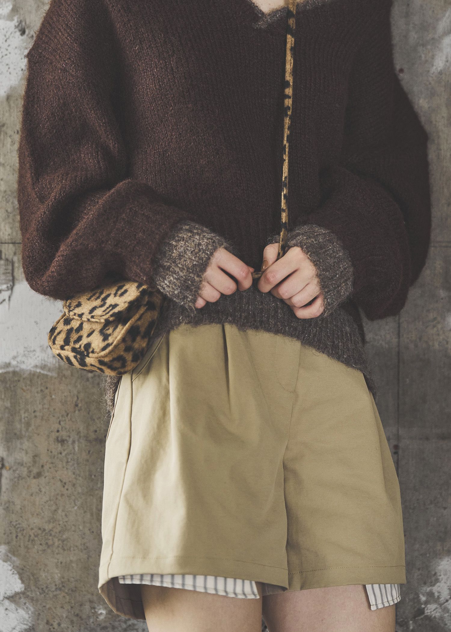 stripe pocket peep tuck chino S/PT