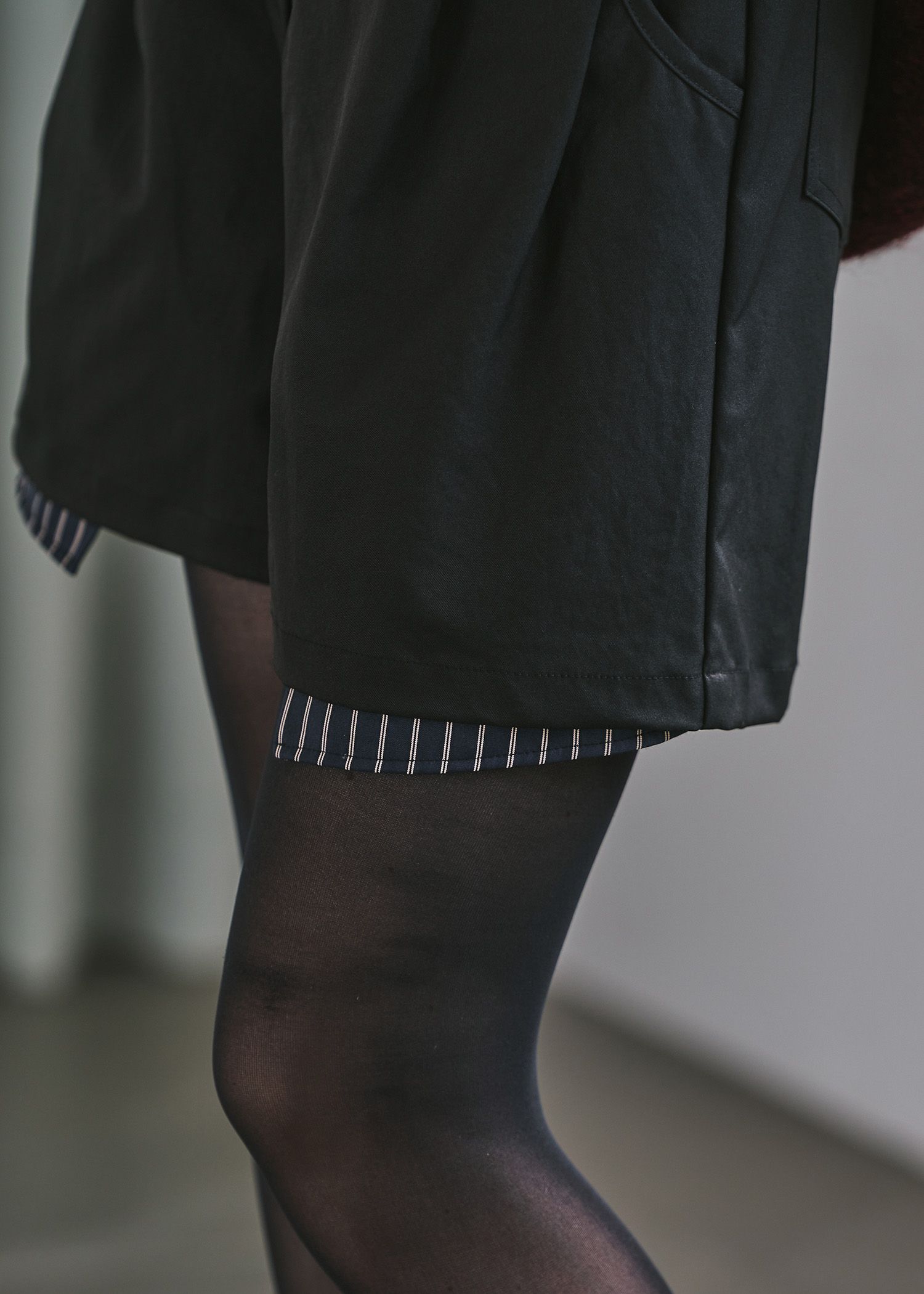 stripe pocket peep tuck chino S/PT