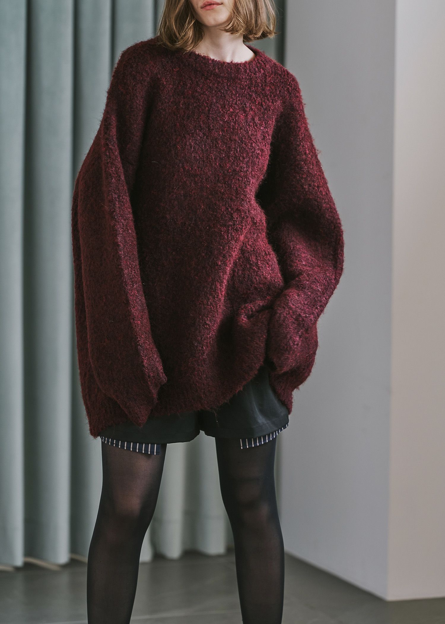 stripe pocket peep tuck chino S/PT