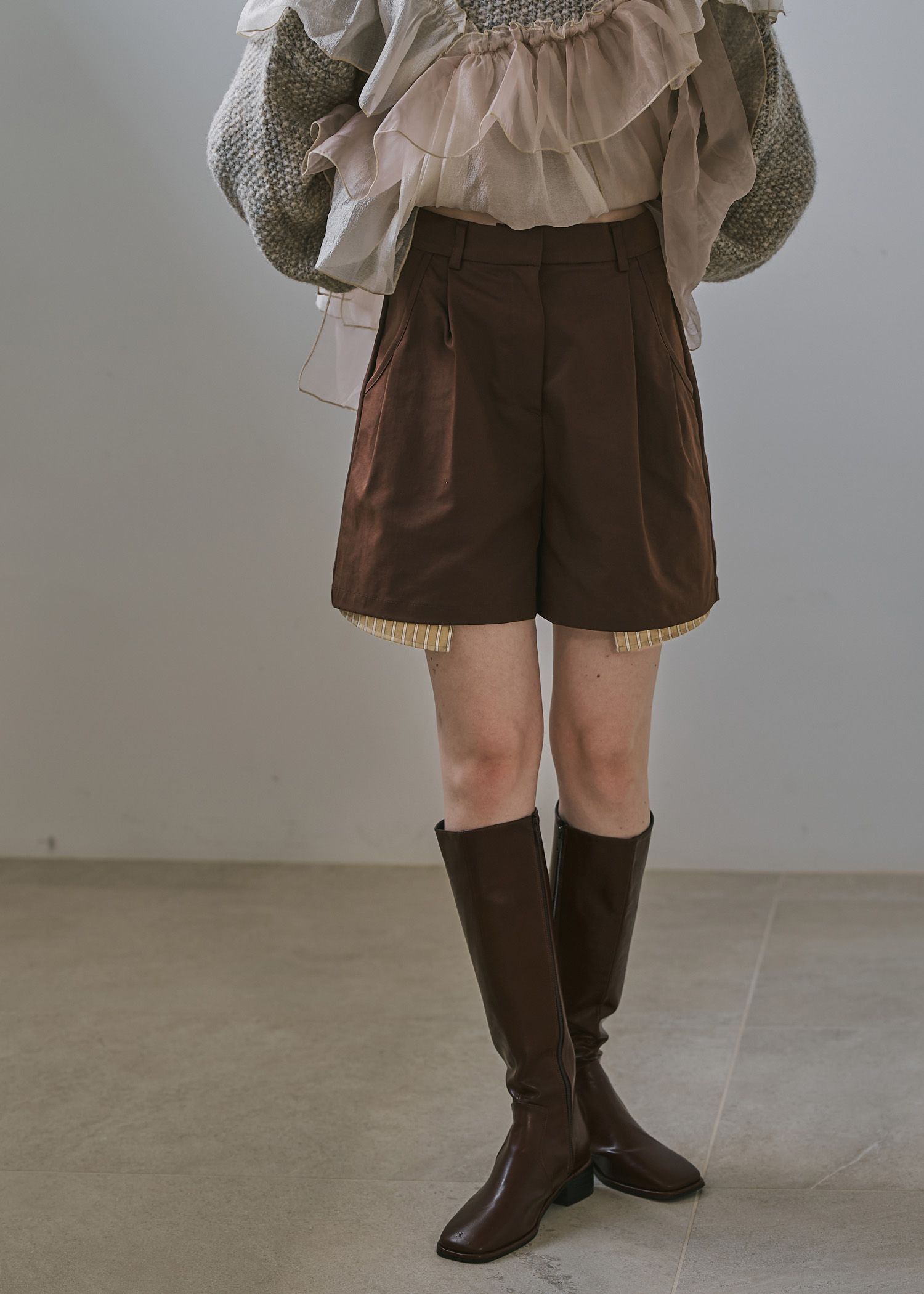 stripe pocket peep tuck chino S/PT