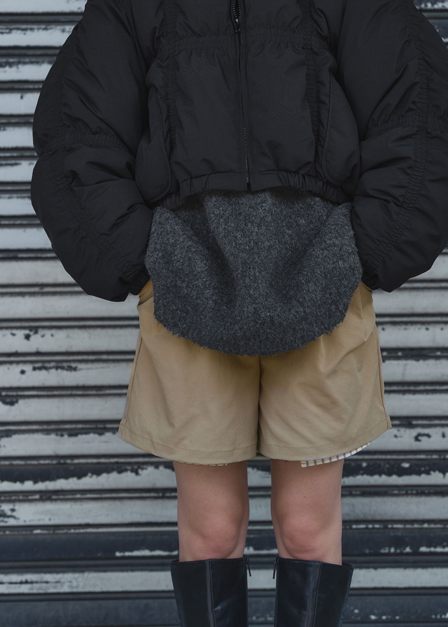 stripe pocket peep tuck chino S/PT