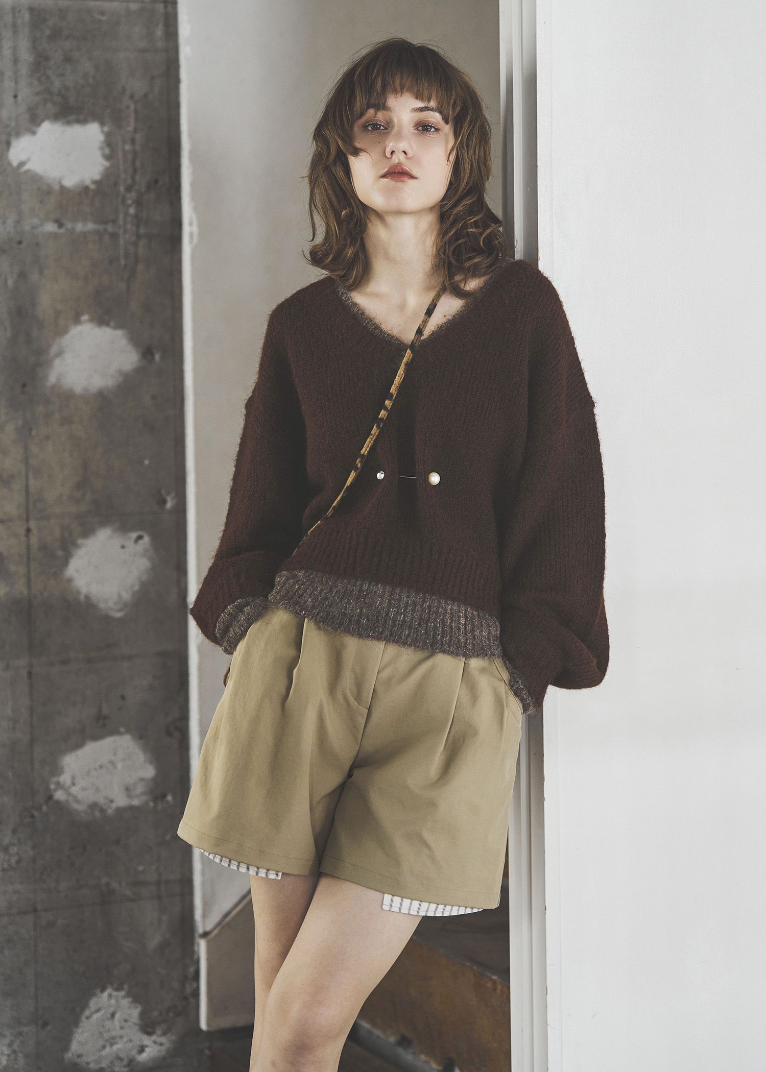 stripe pocket peep tuck chino S/PT