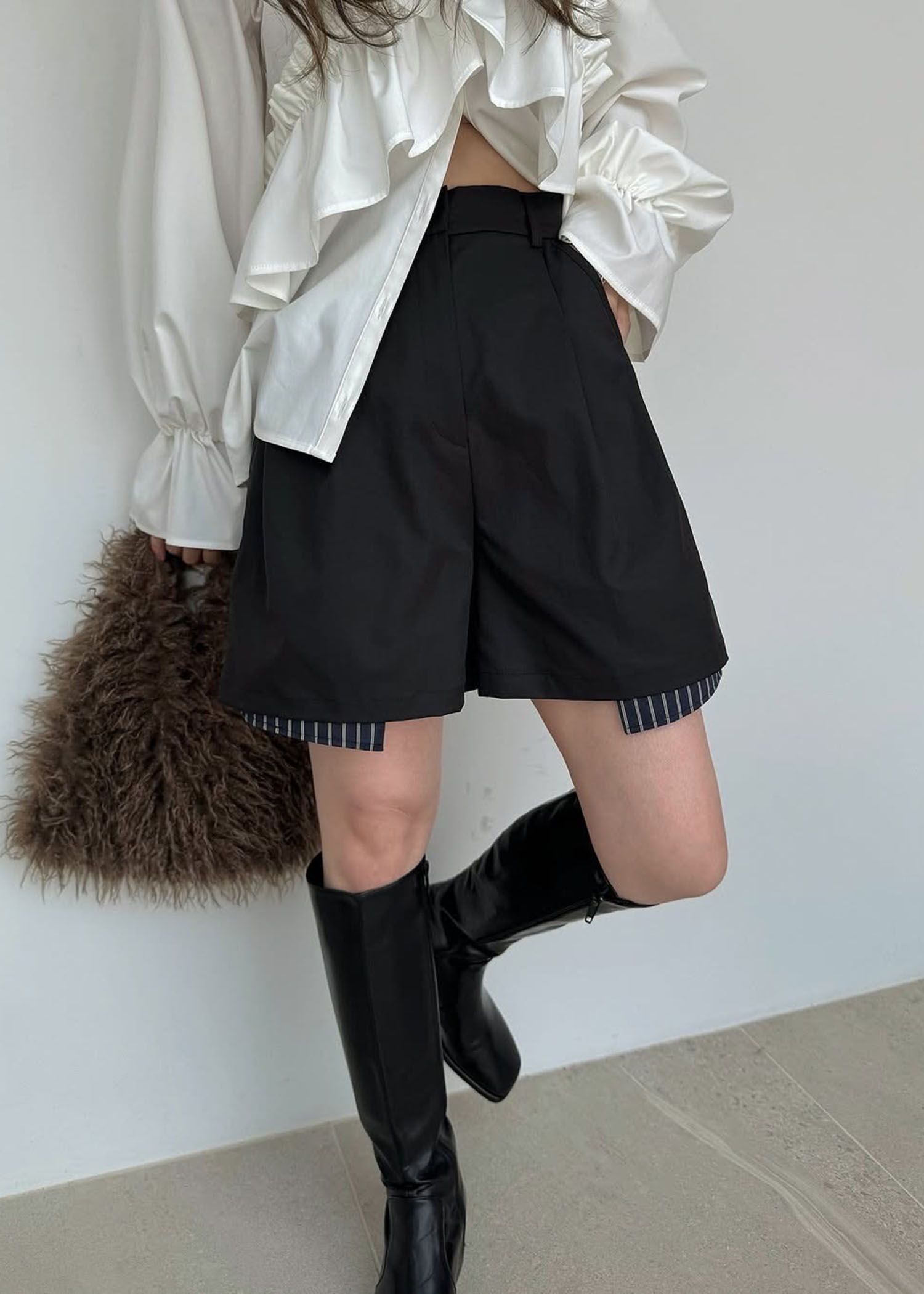 stripe pocket peep tuck chino S/PT