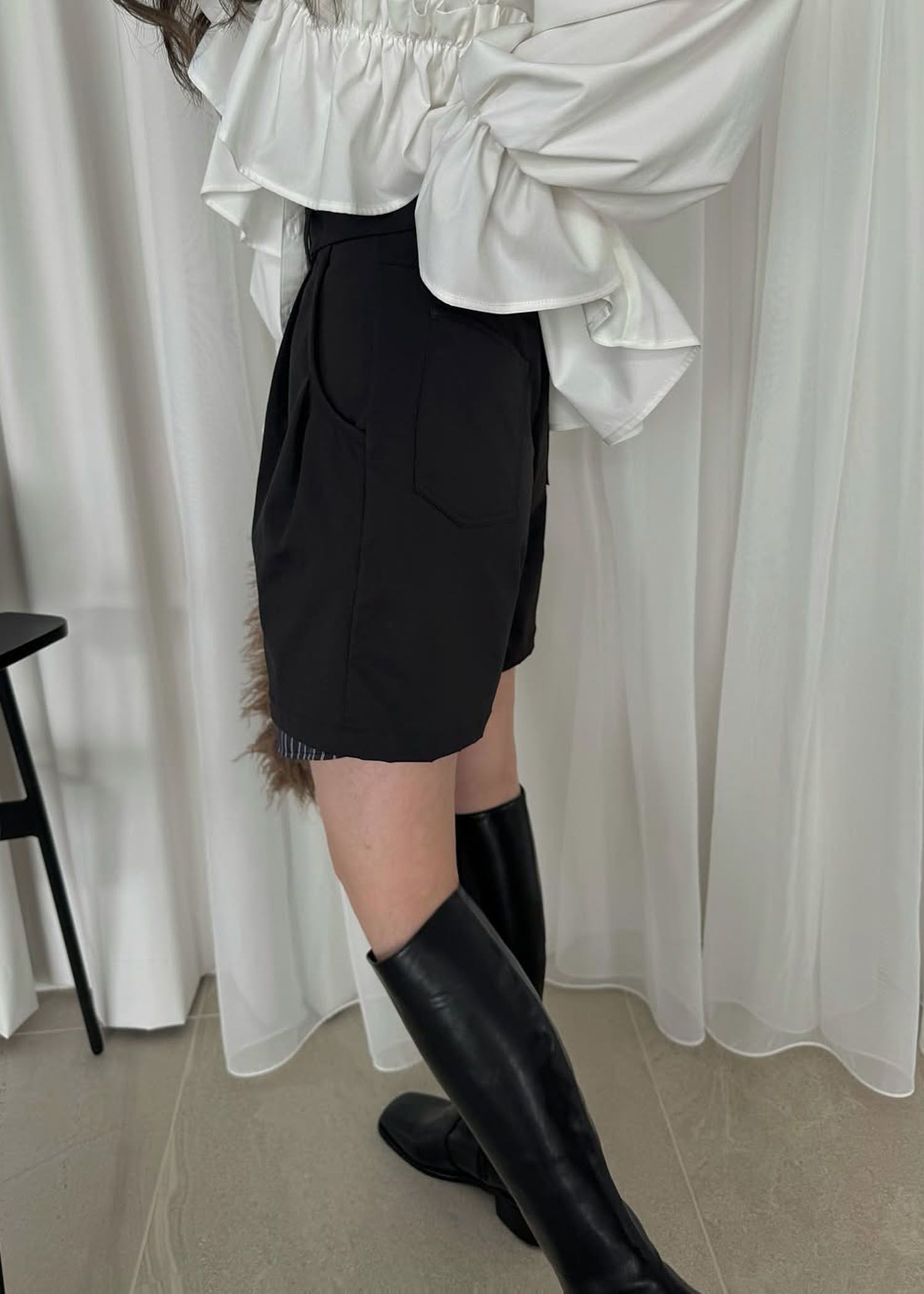 stripe pocket peep tuck chino S/PT