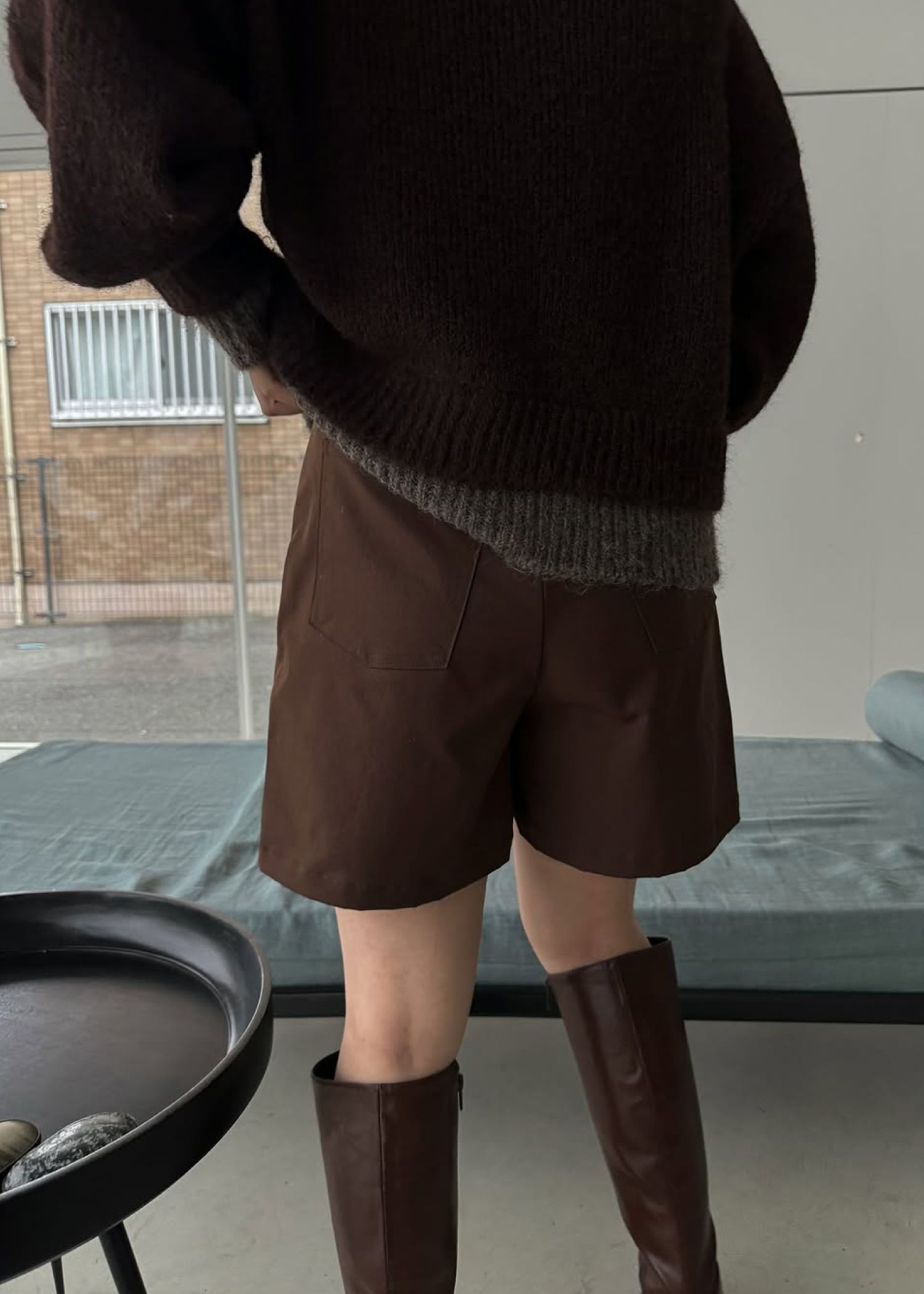 stripe pocket peep tuck chino S/PT