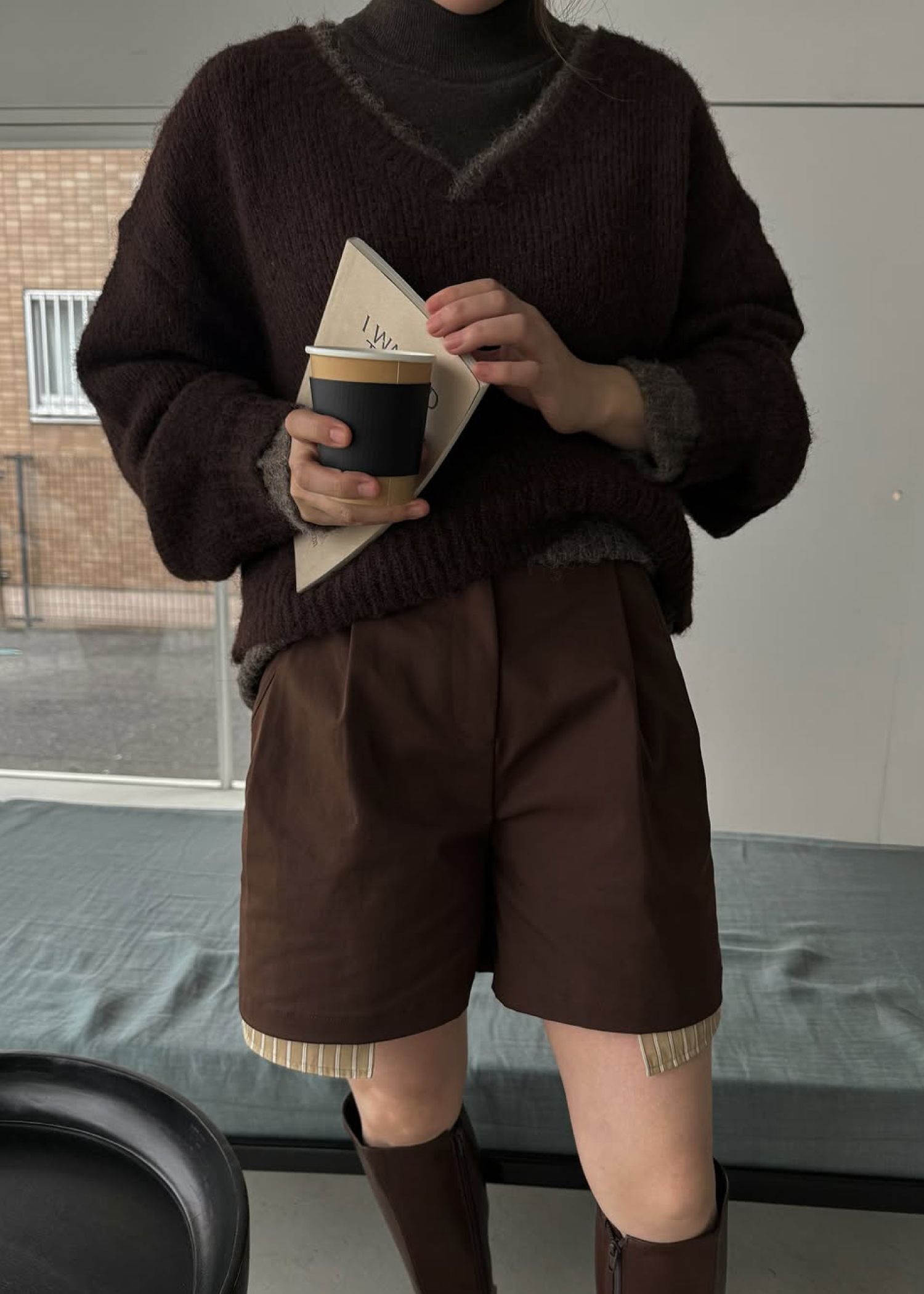 stripe pocket peep tuck chino S/PT