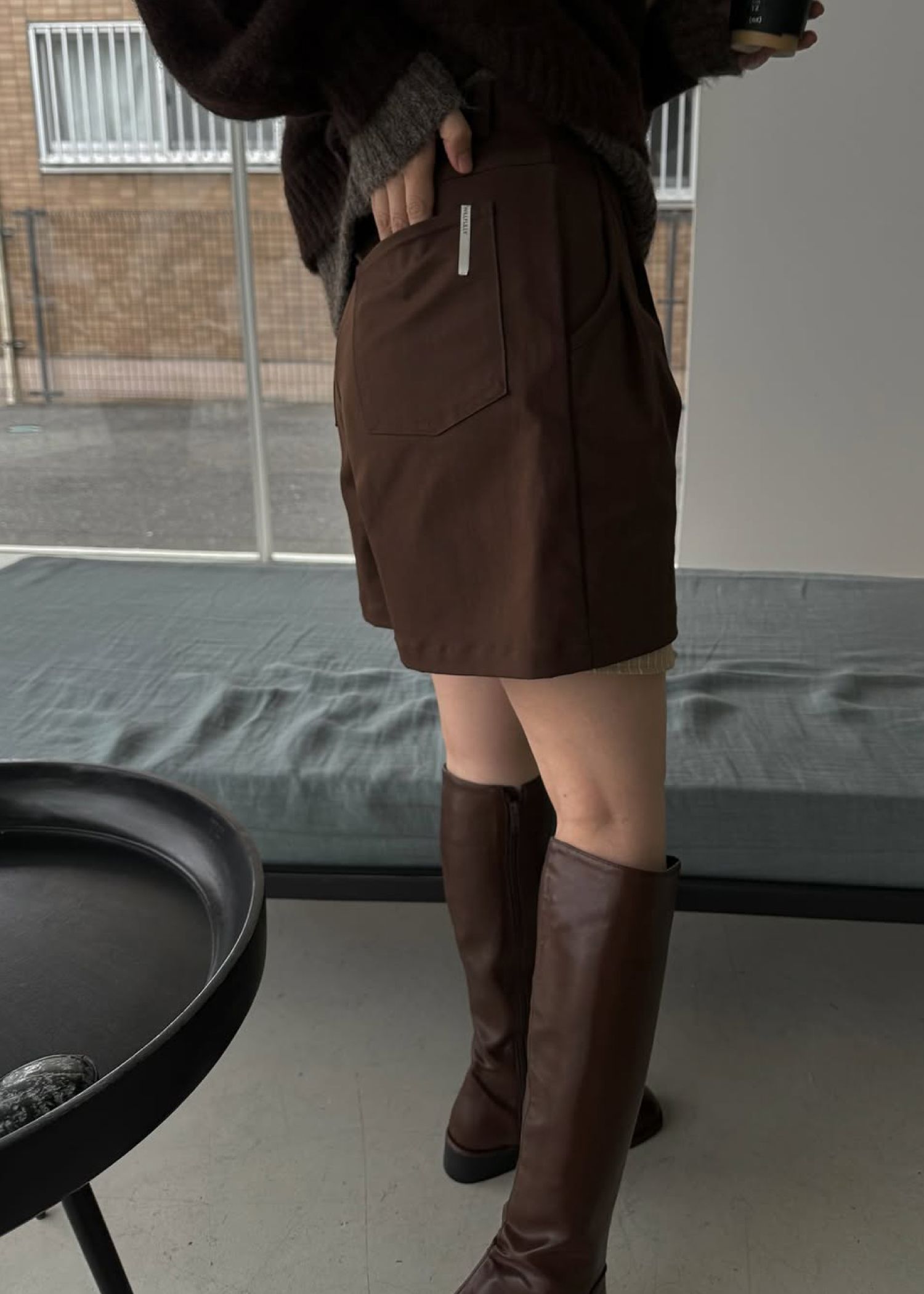 stripe pocket peep tuck chino S/PT