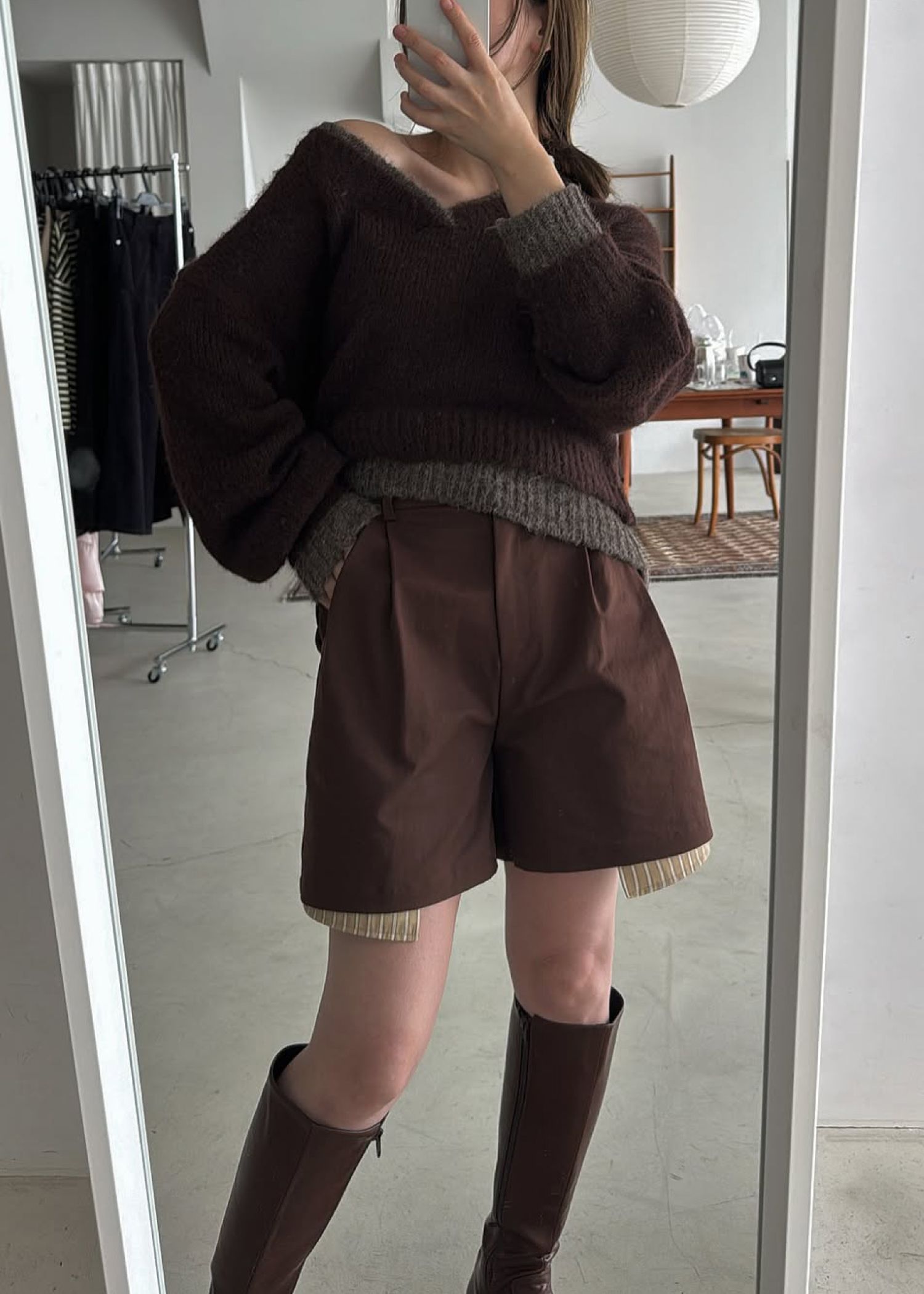 stripe pocket peep tuck chino S/PT