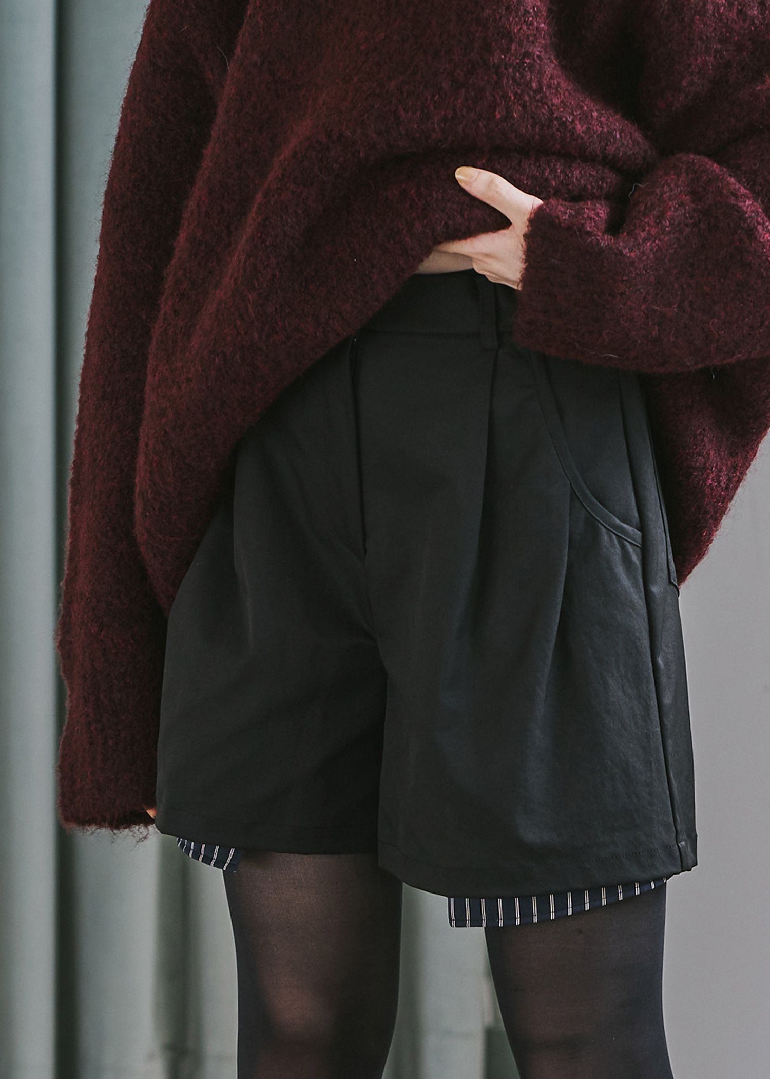 stripe pocket peep tuck chino S/PT