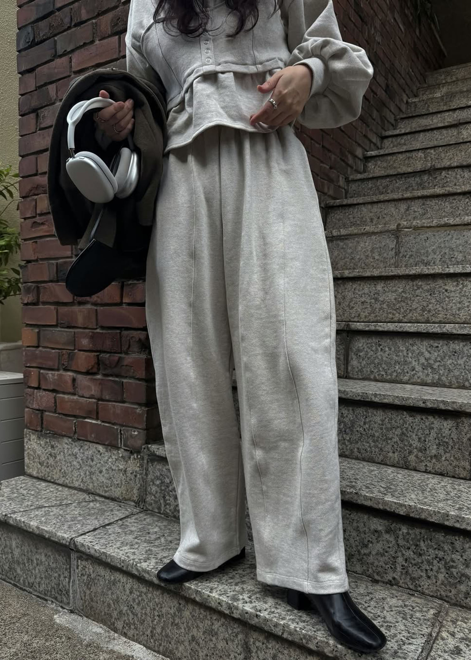 waist gather wide panel sweat PT