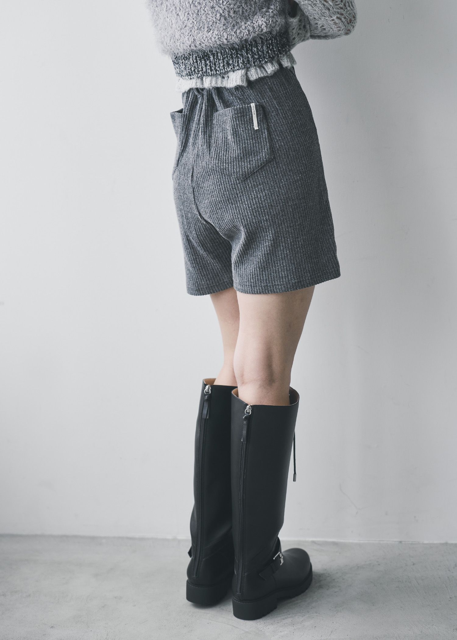 lace up belt design long boots