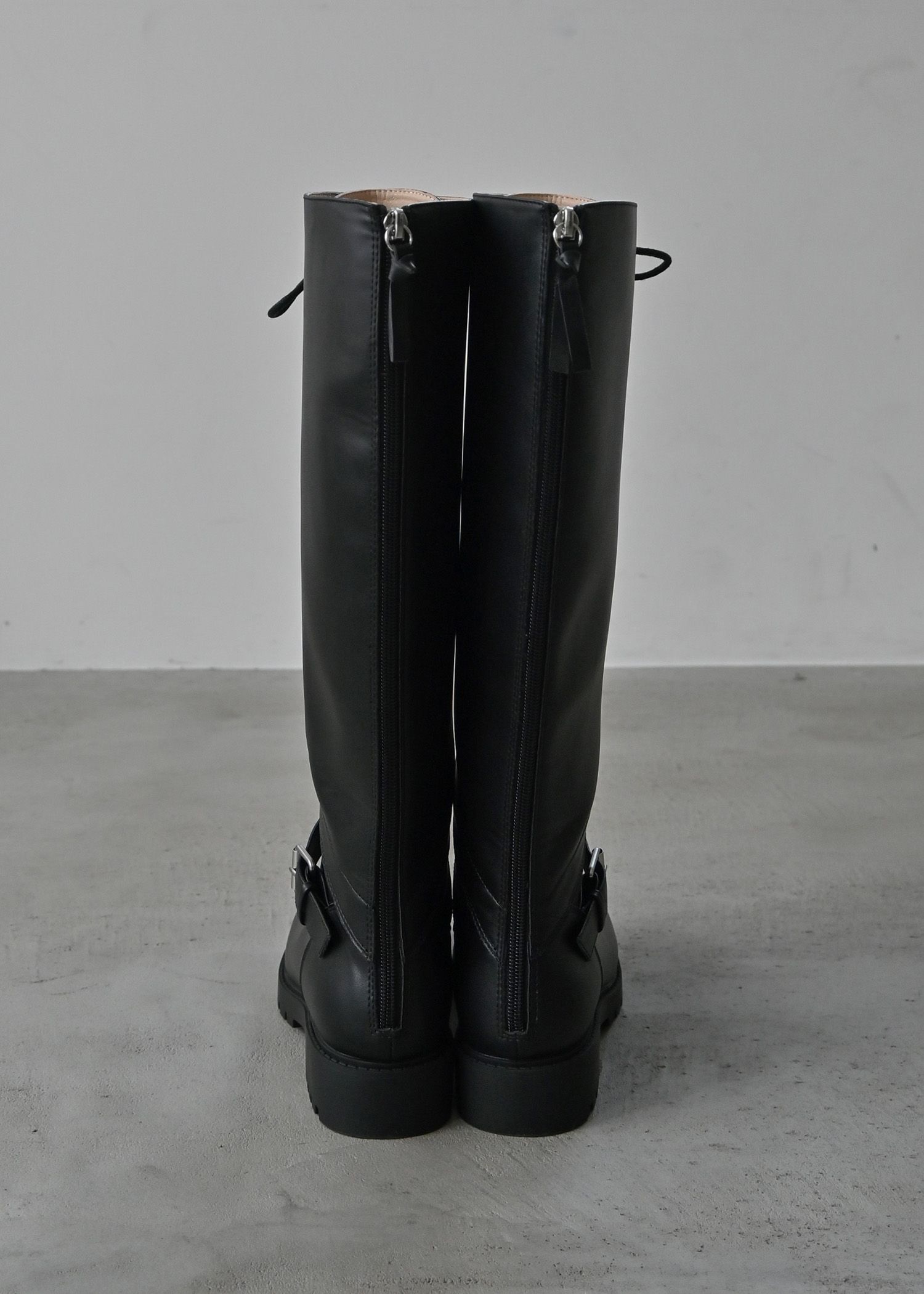 lace up belt design long boots