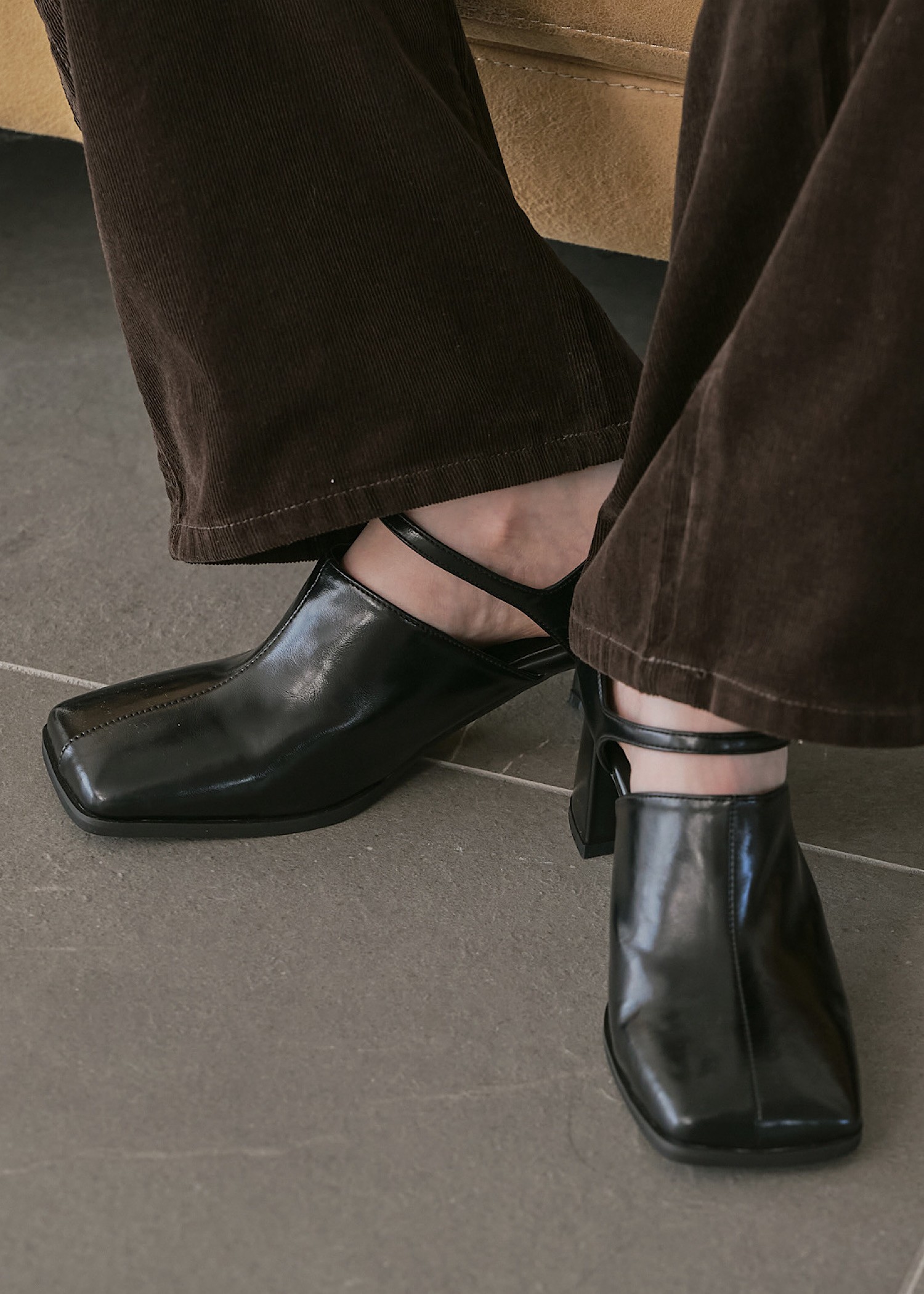 wide square strap pumps