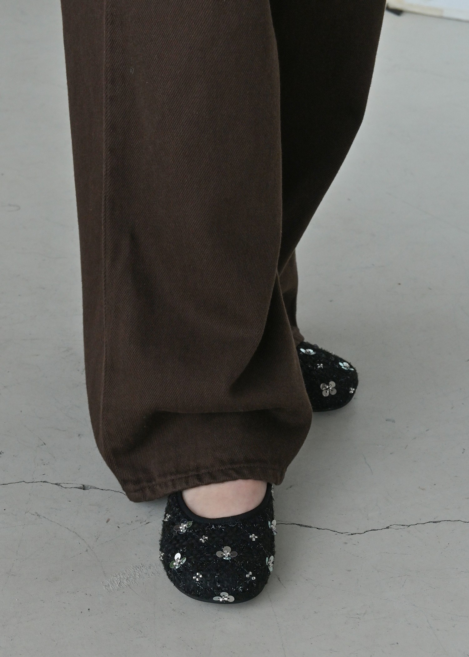 beaded strap ballet shoes