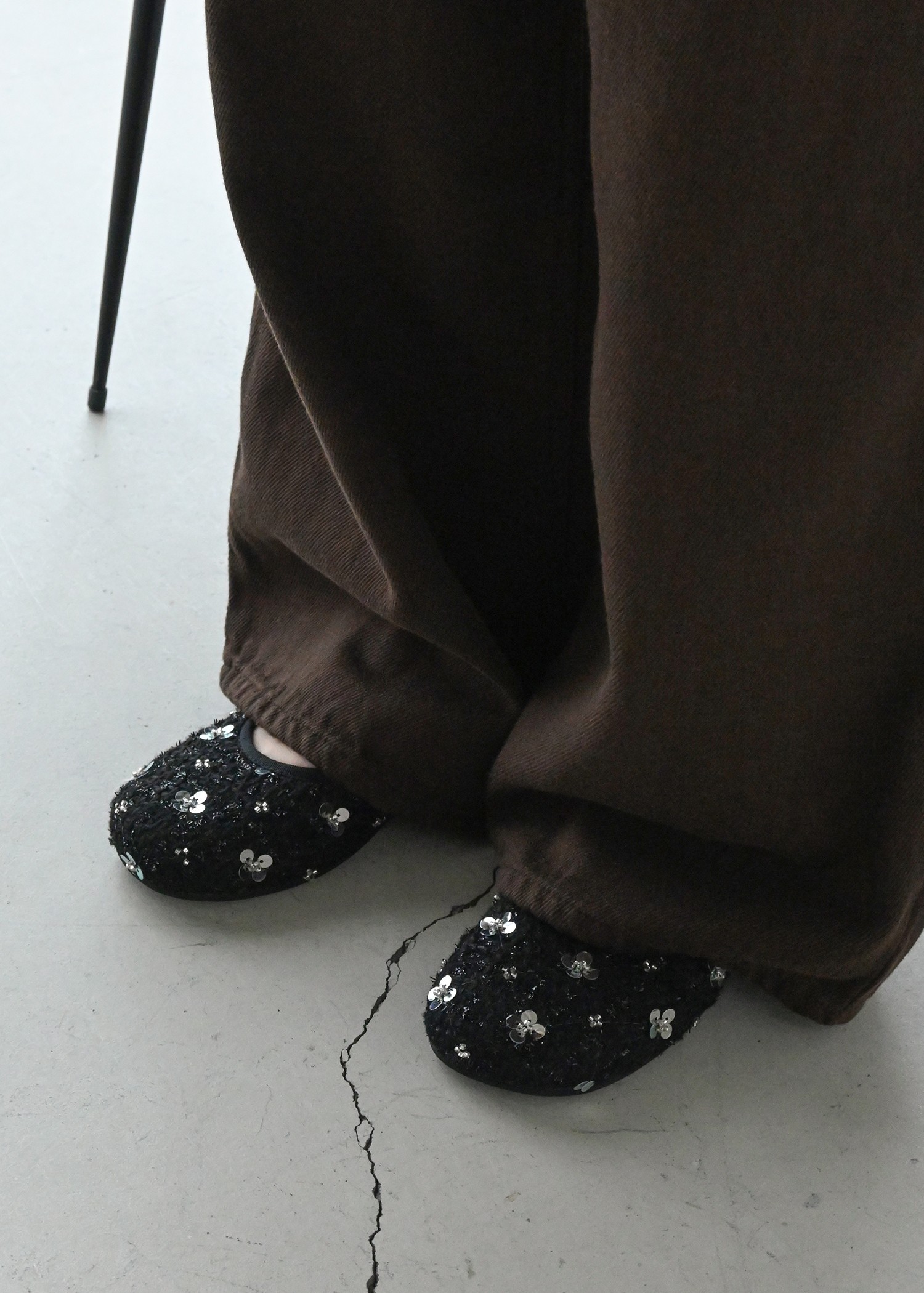 beaded strap ballet shoes