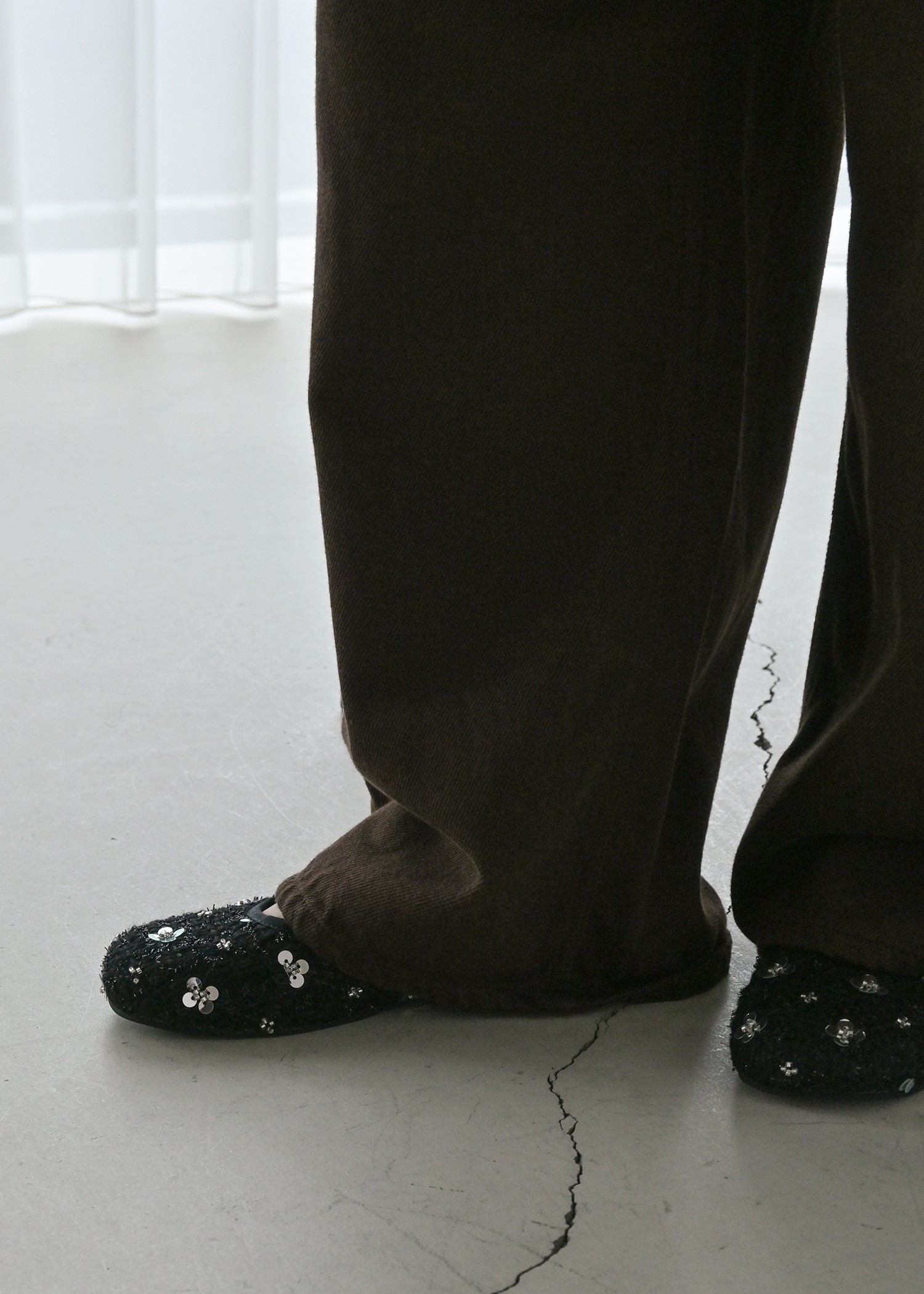 beaded strap ballet shoes