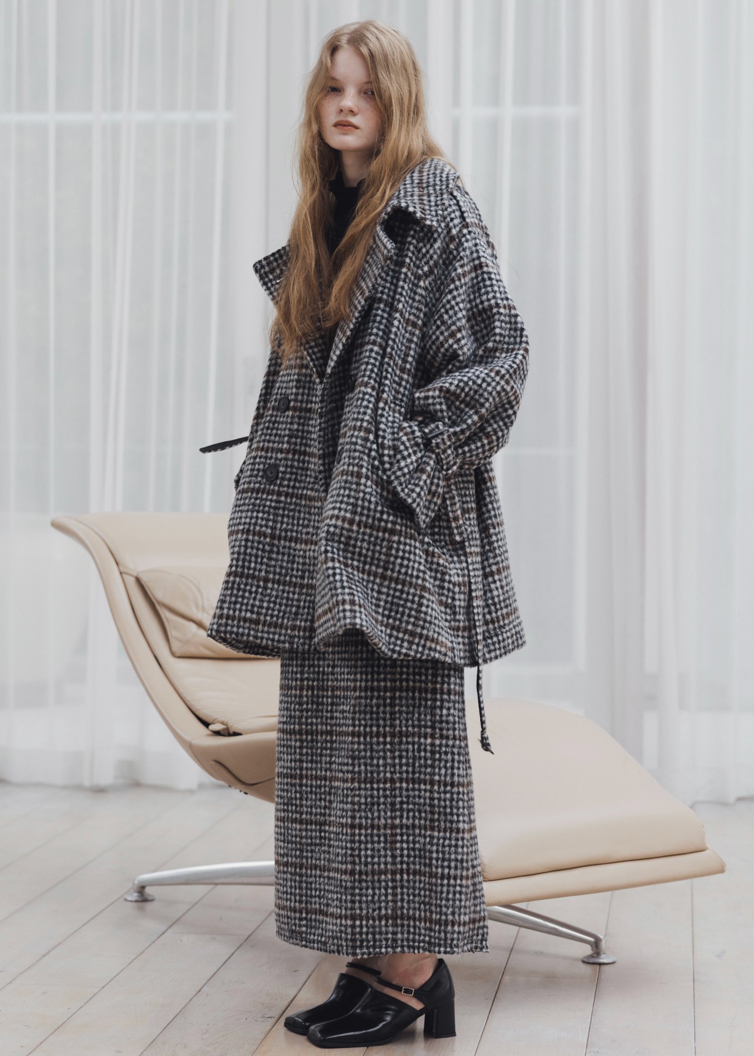 waist frill shaggy pencil SK