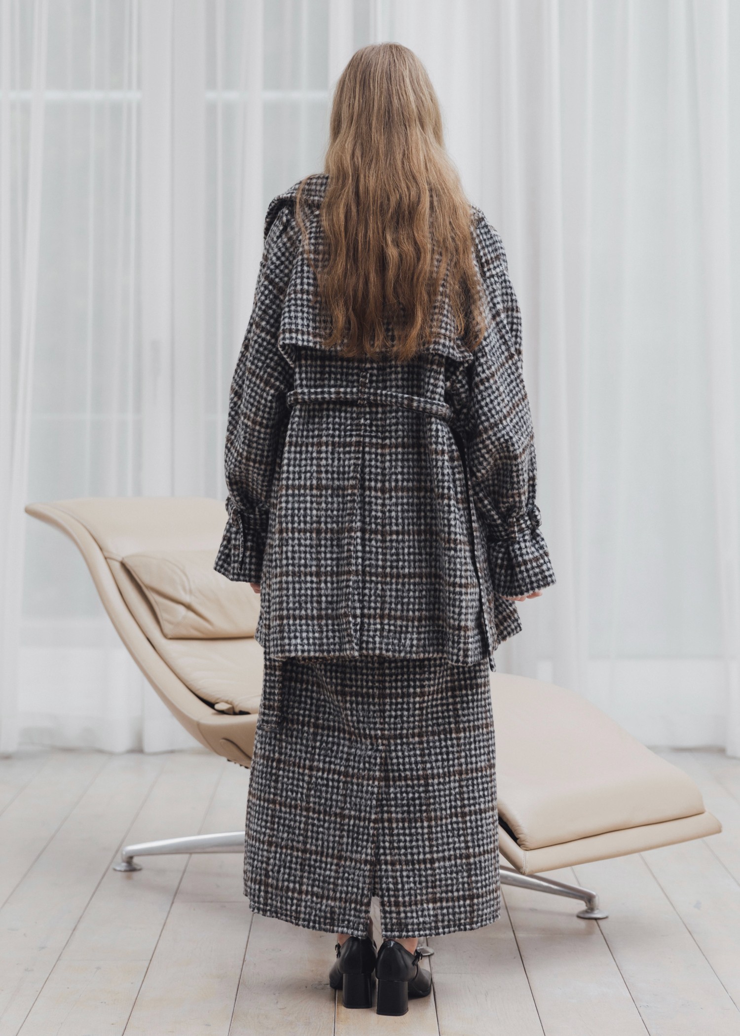 waist frill shaggy pencil SK