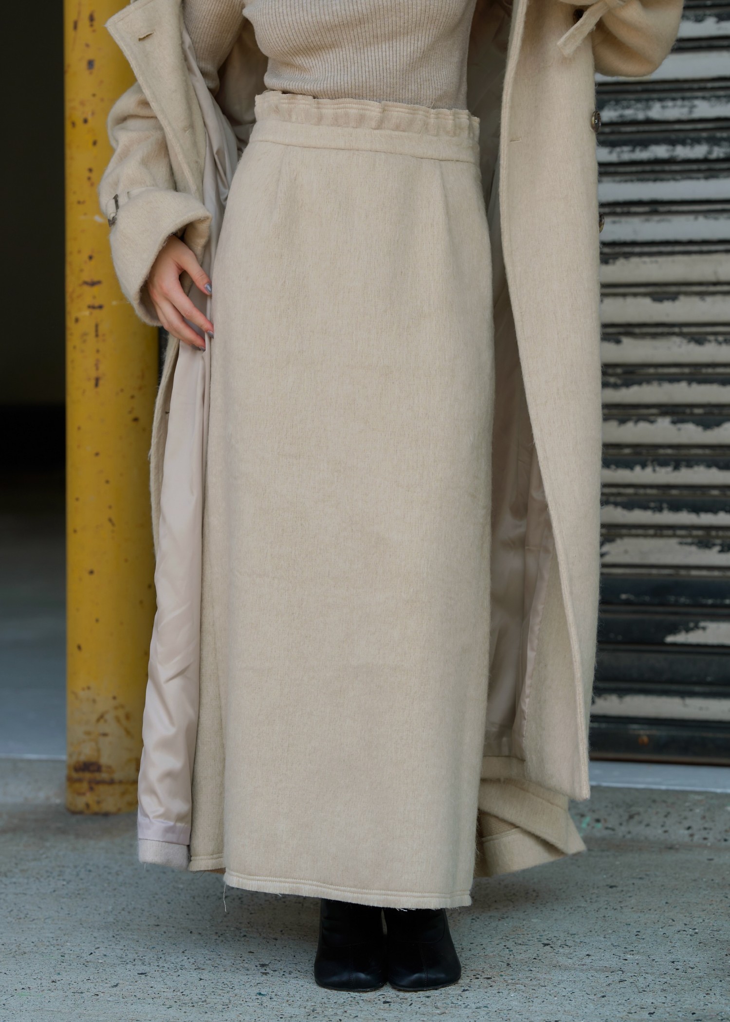 waist frill shaggy pencil SK