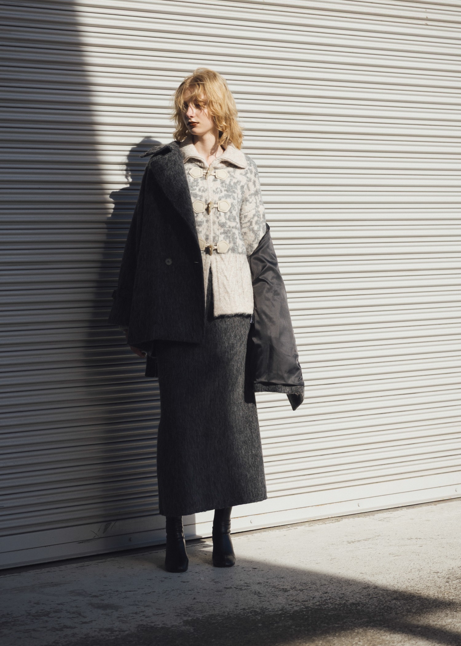 waist frill shaggy pencil SK