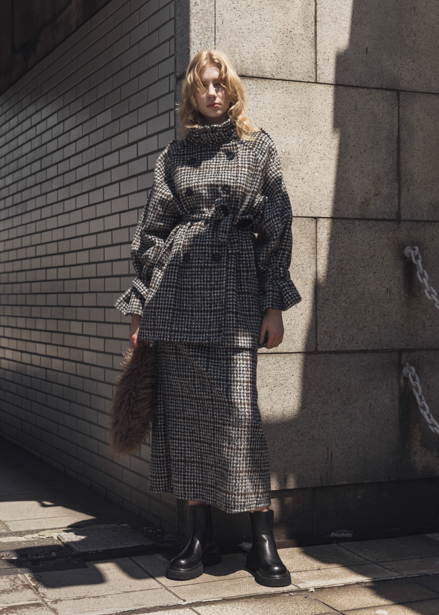 waist frill shaggy pencil SK