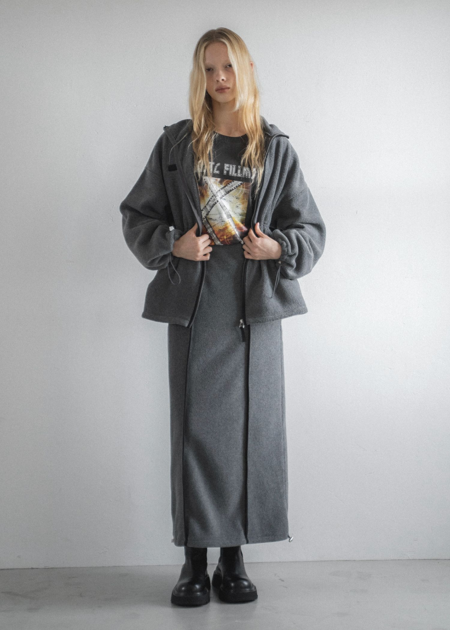 fleece drawstring bi color piping SK