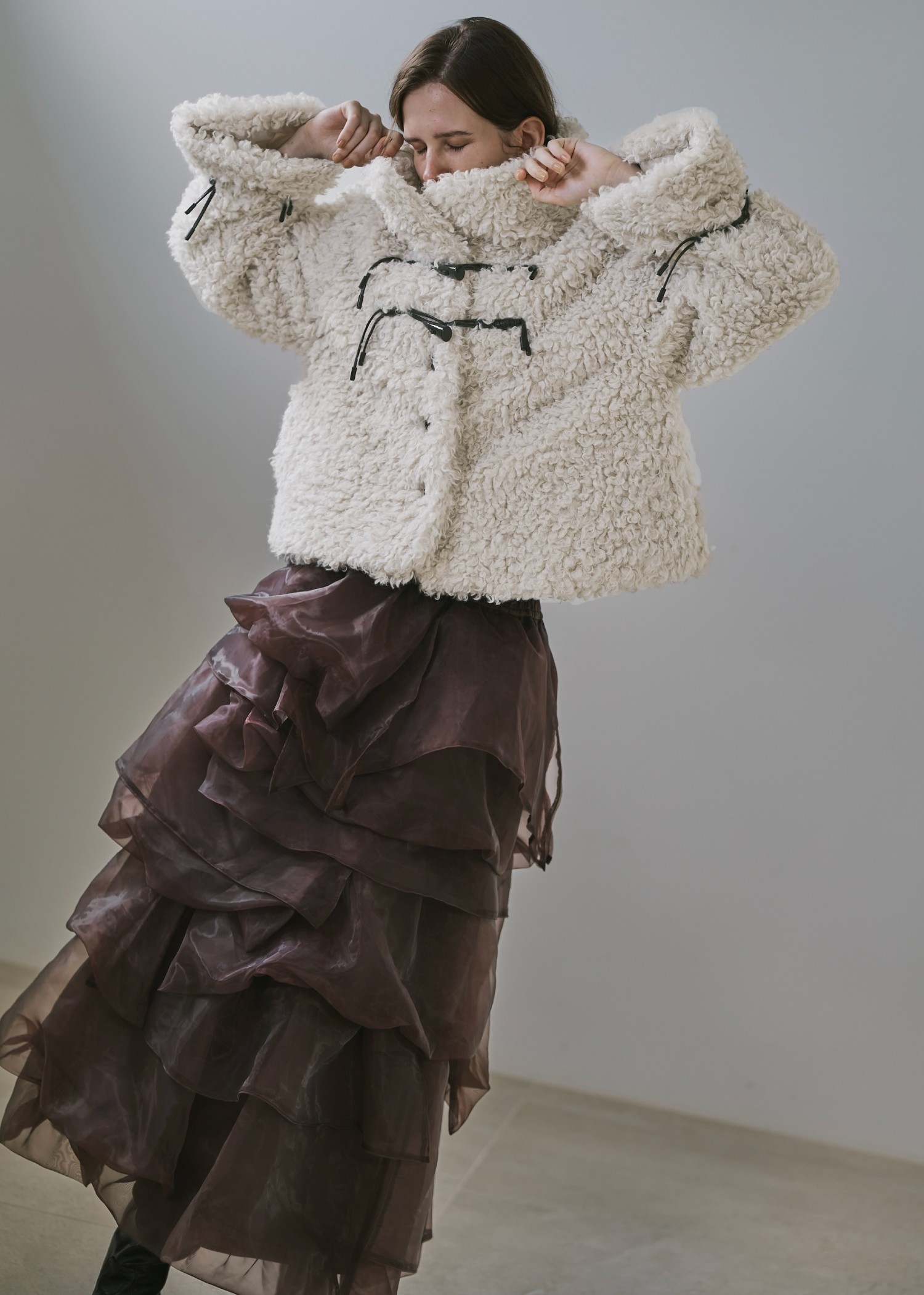2025 極美品✨️ウィルフリー フリルデザイン tiered random WILLFULLY（ウィルフリー）の「random tiered tulle & pattern