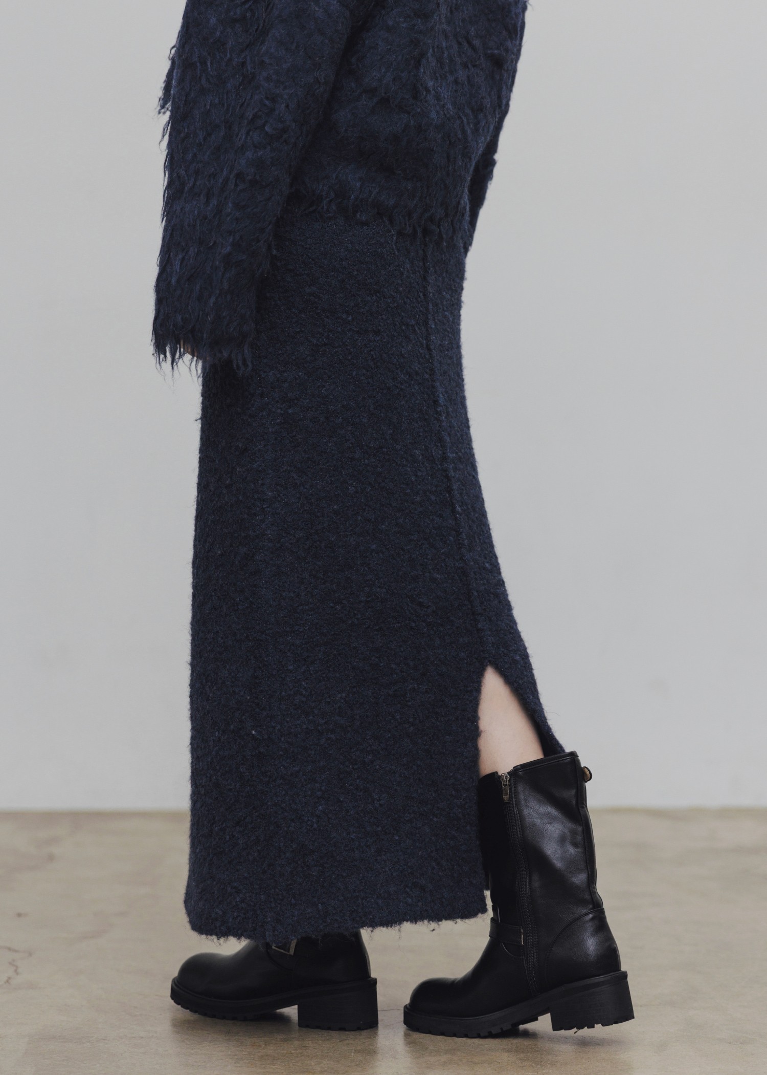 今期新作希少完売SサイズブリーフィングWOOL KNIT SKIRTブラック WOOL SINGLE R-TUBE SKIRT(S Black): Vintage 1.2｜THE SHOP