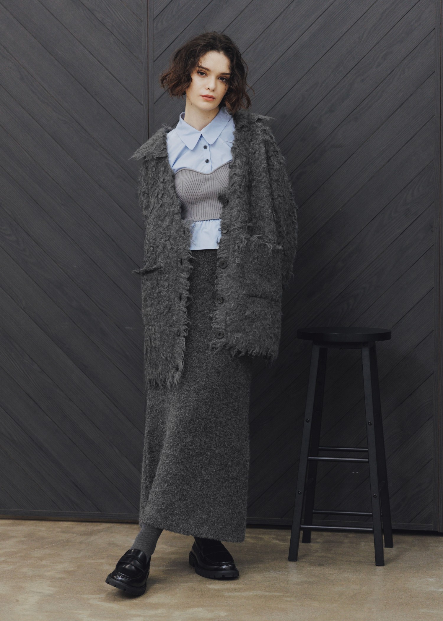 boucle pencil knit SK