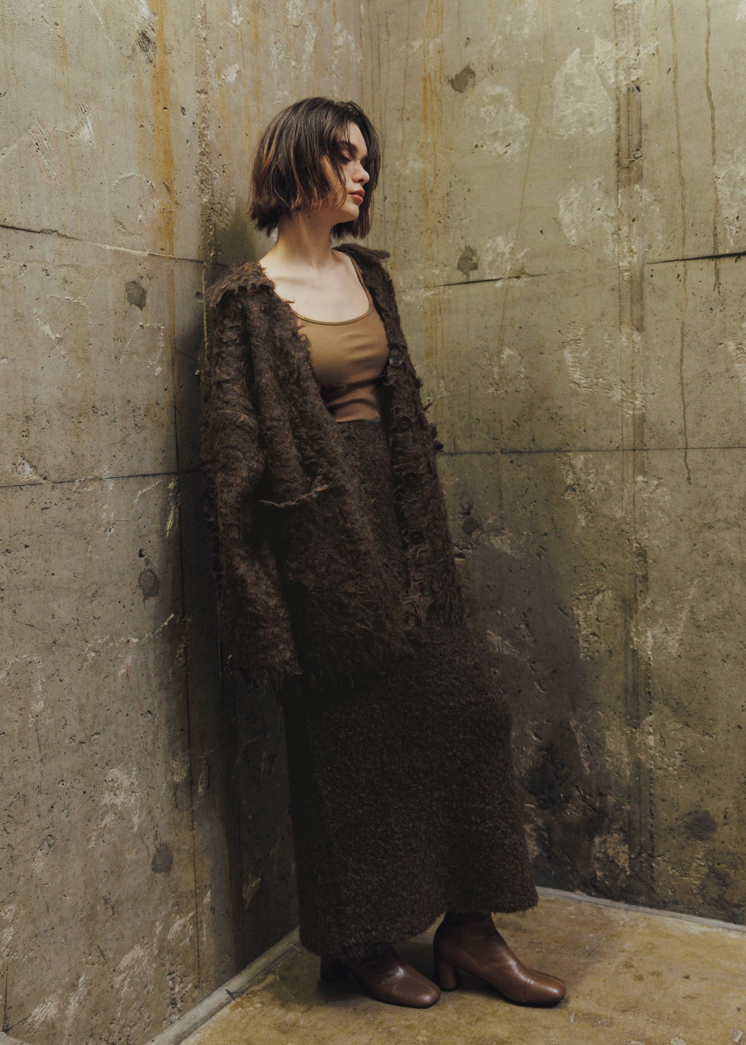 boucle pencil knit SK