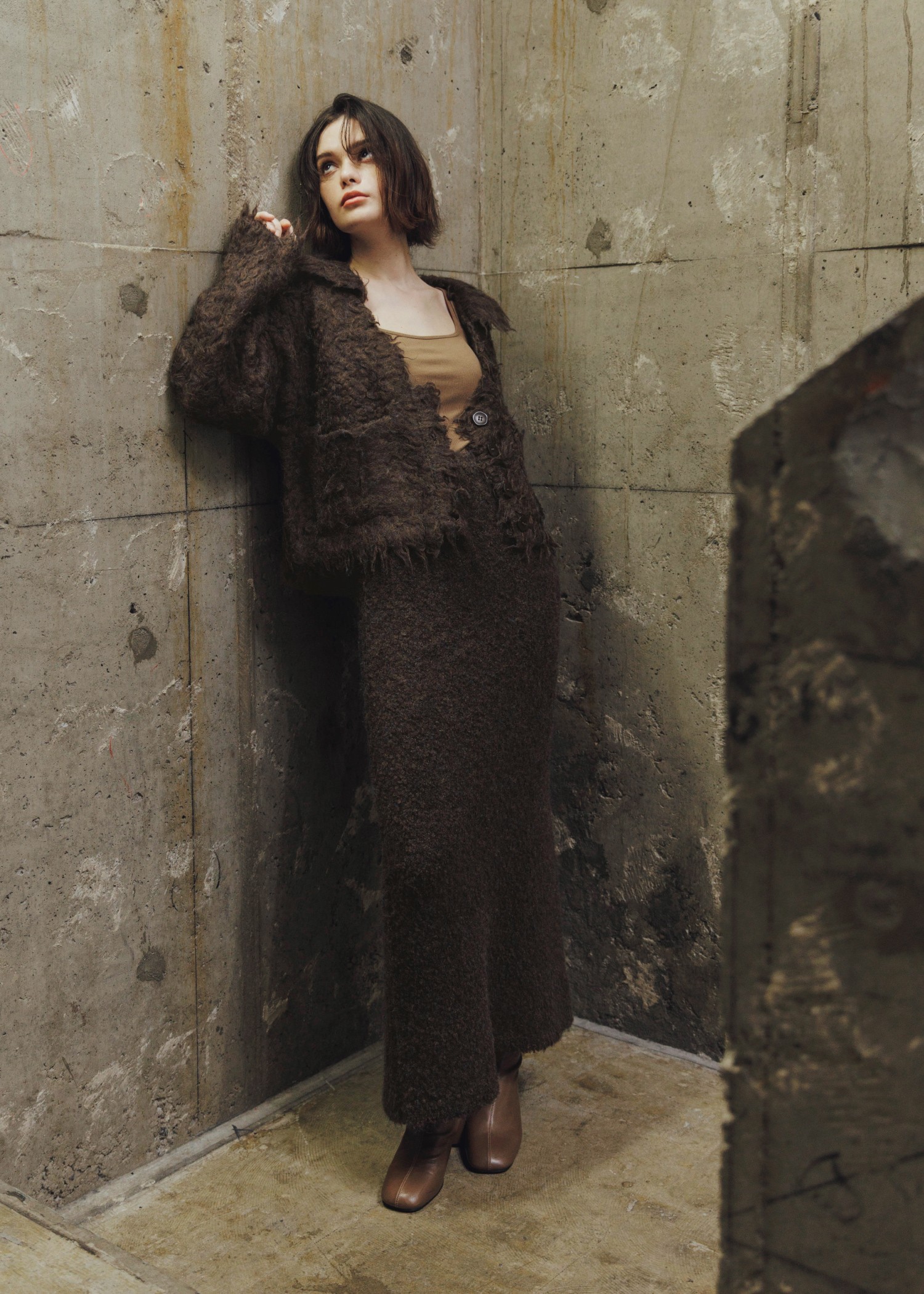 boucle pencil knit SK