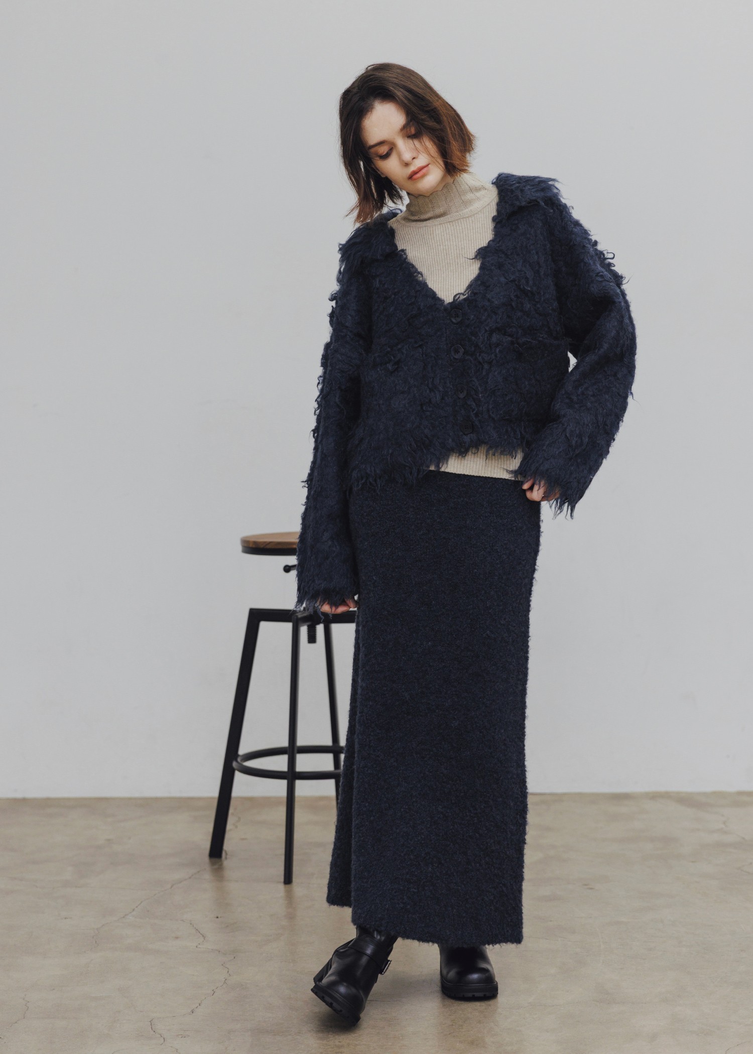 boucle pencil knit SK