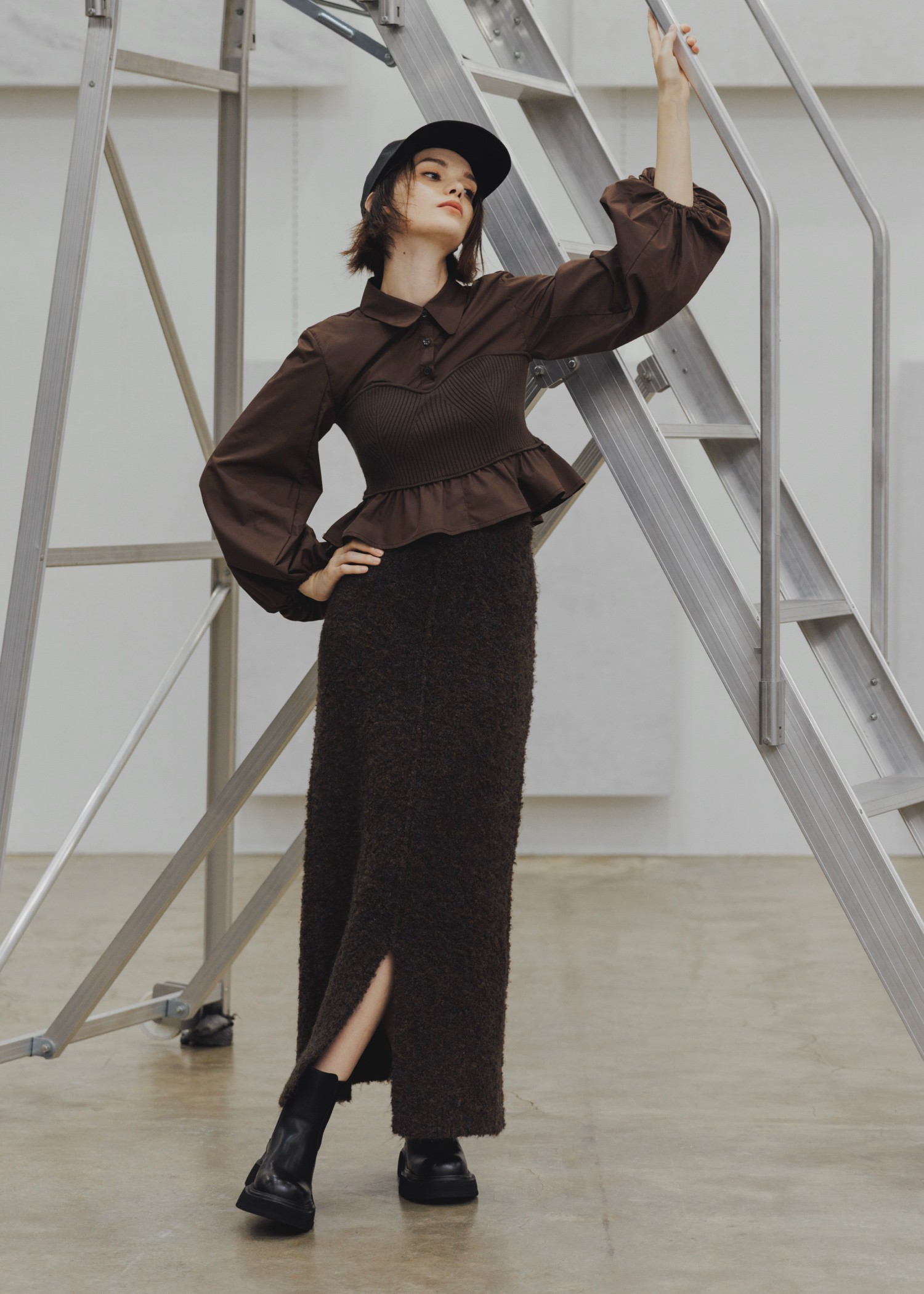 boucle pencil knit SK