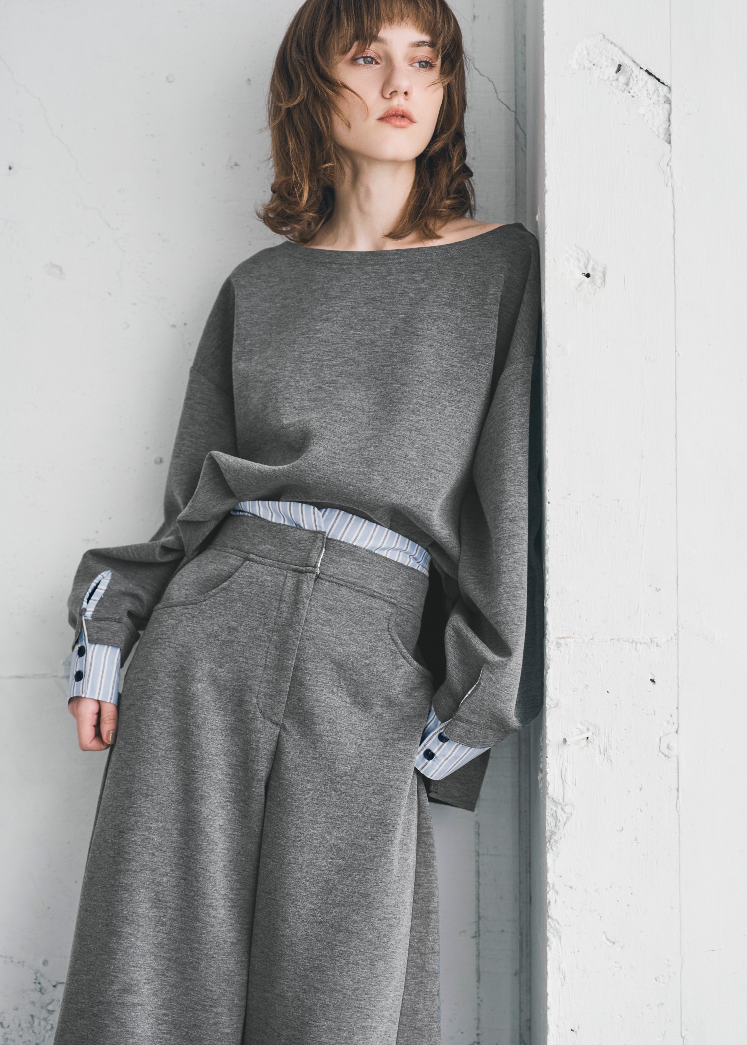 woven layered ponte tops