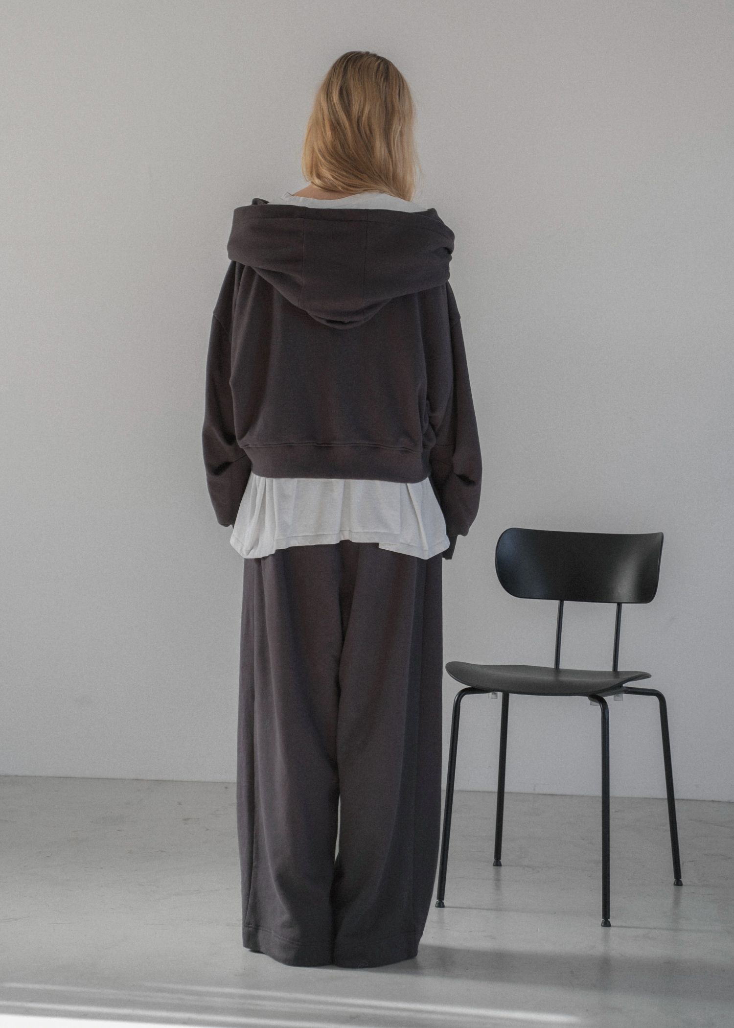 off shoulder cropped hoodie sweat