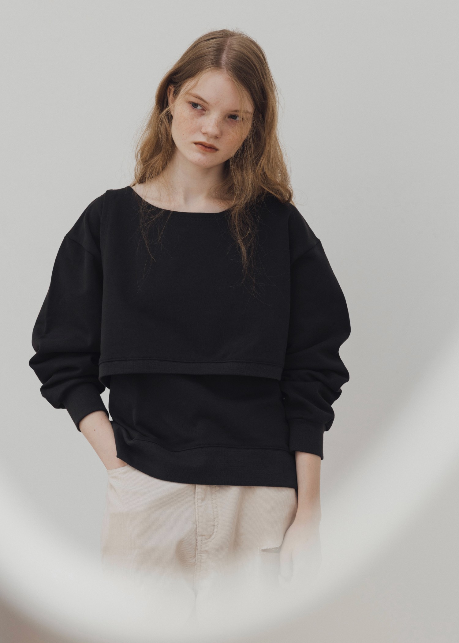 asymmetry 2 piece layered sweat