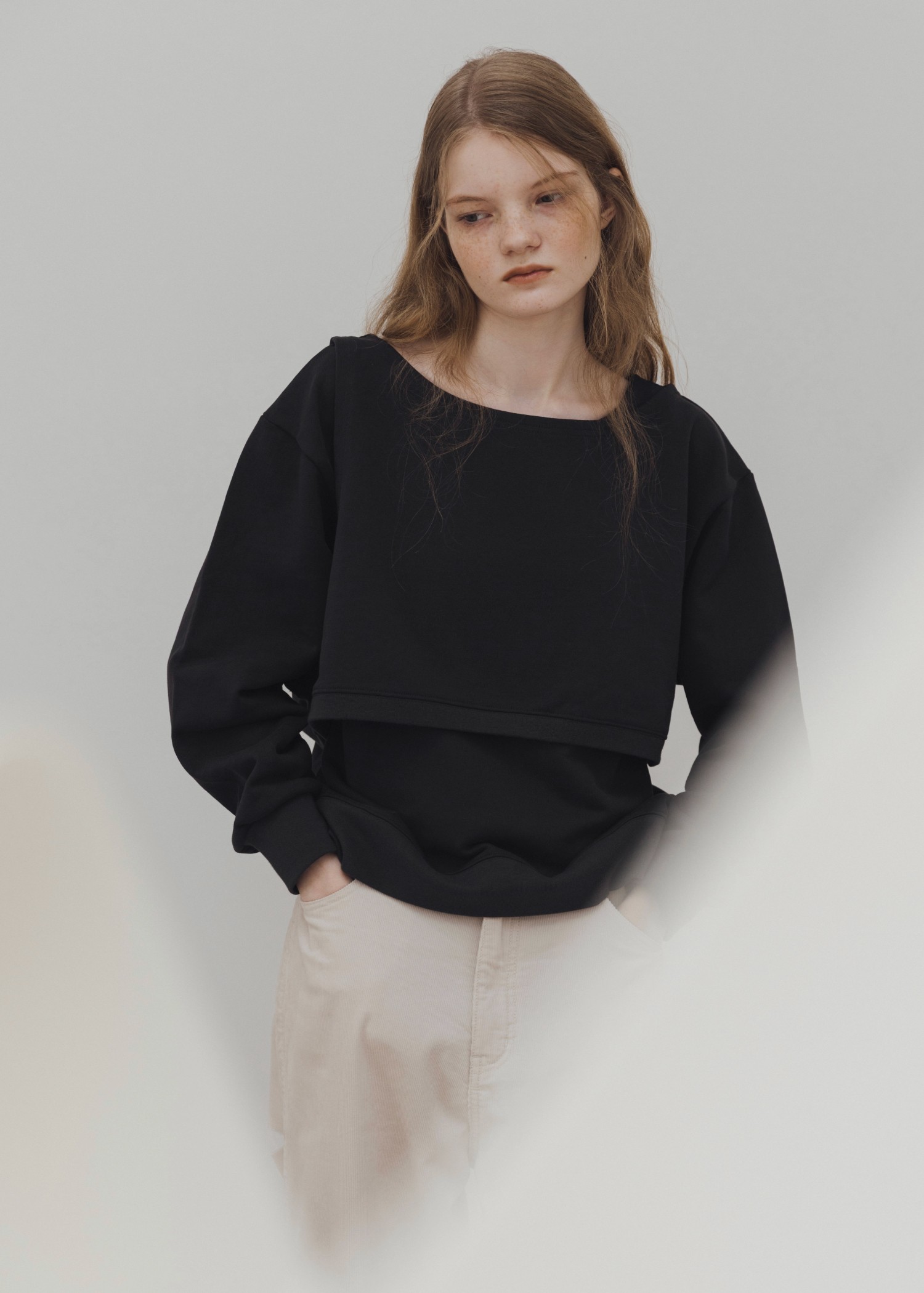 asymmetry 2 piece layered sweat