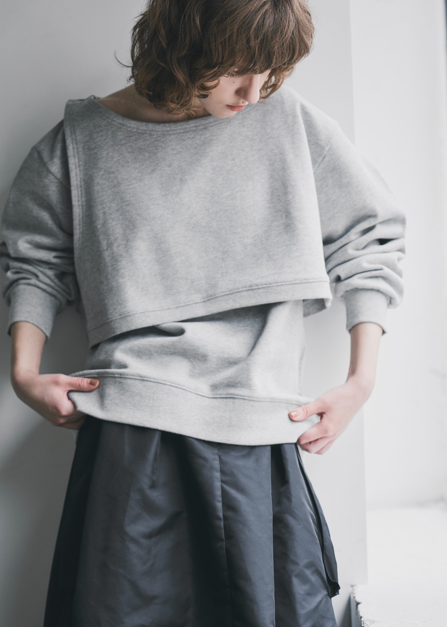 asymmetry 2 piece layered sweat