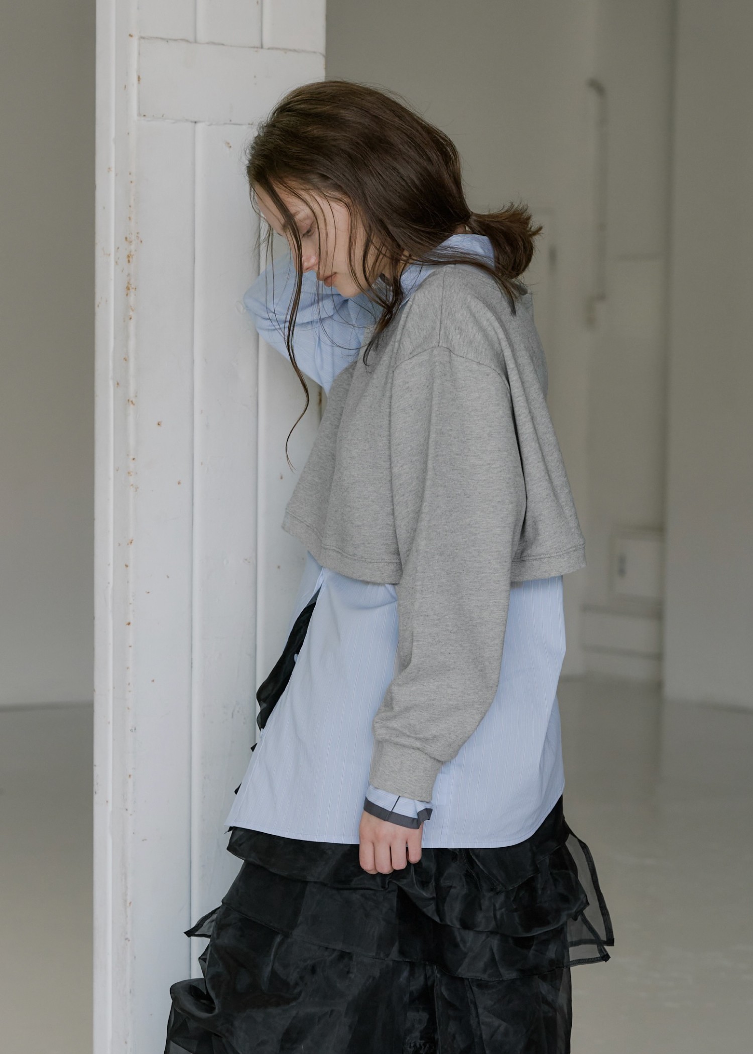 asymmetry 2 piece layered sweat