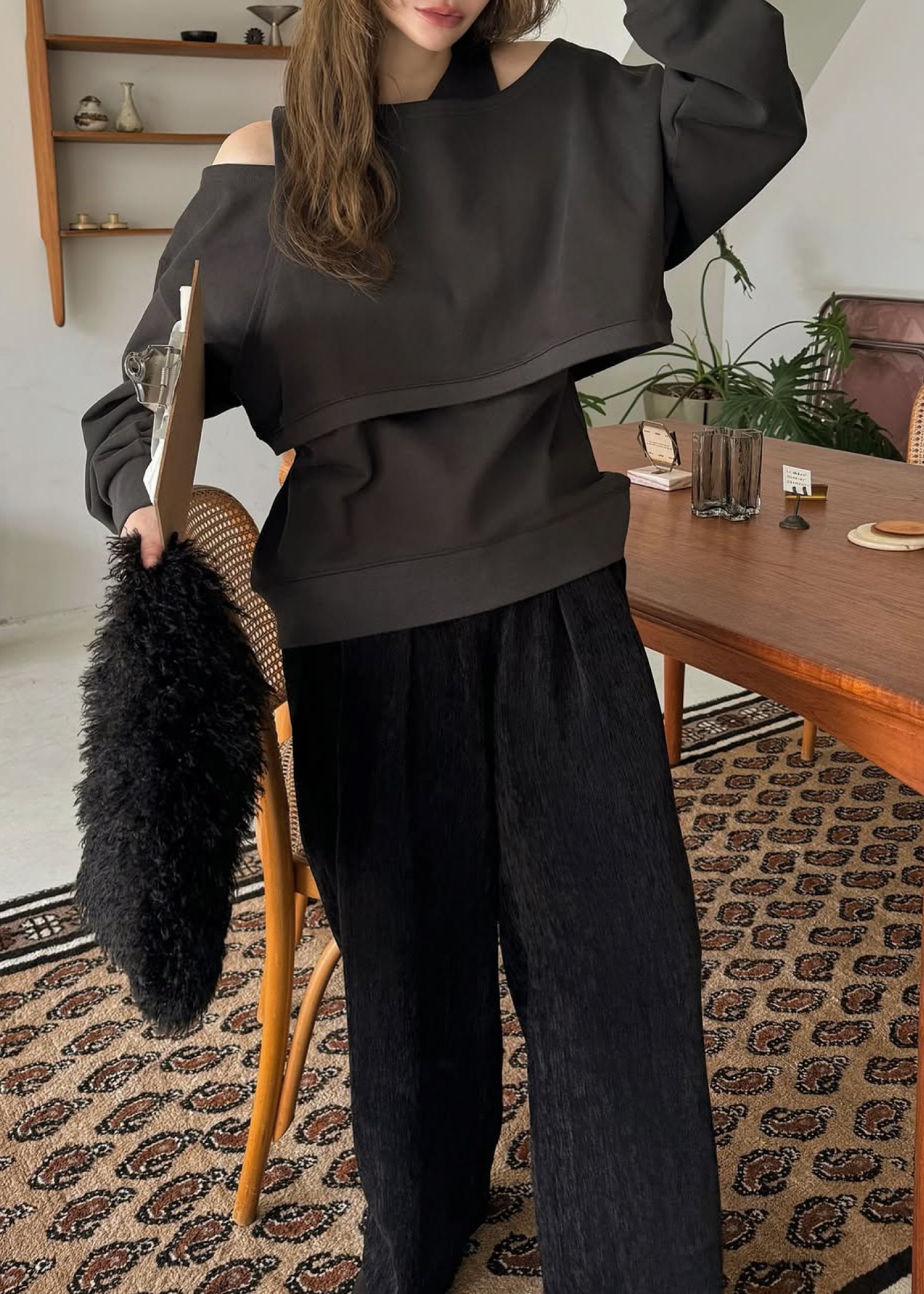 asymmetry 2 piece layered sweat