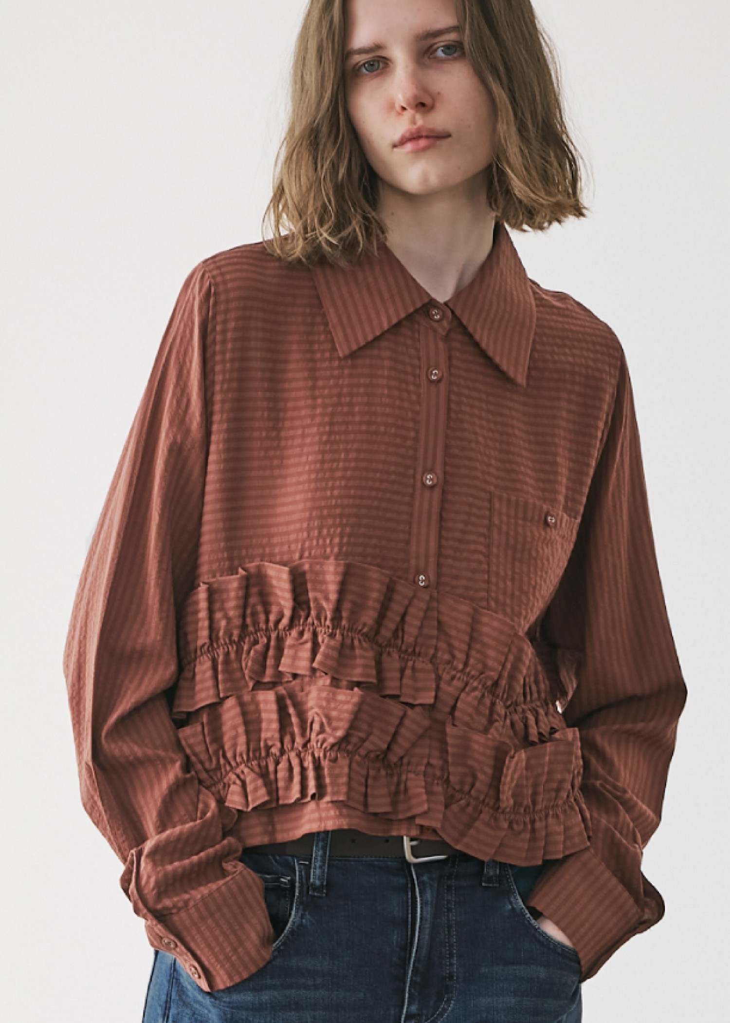 hem double frill short SH