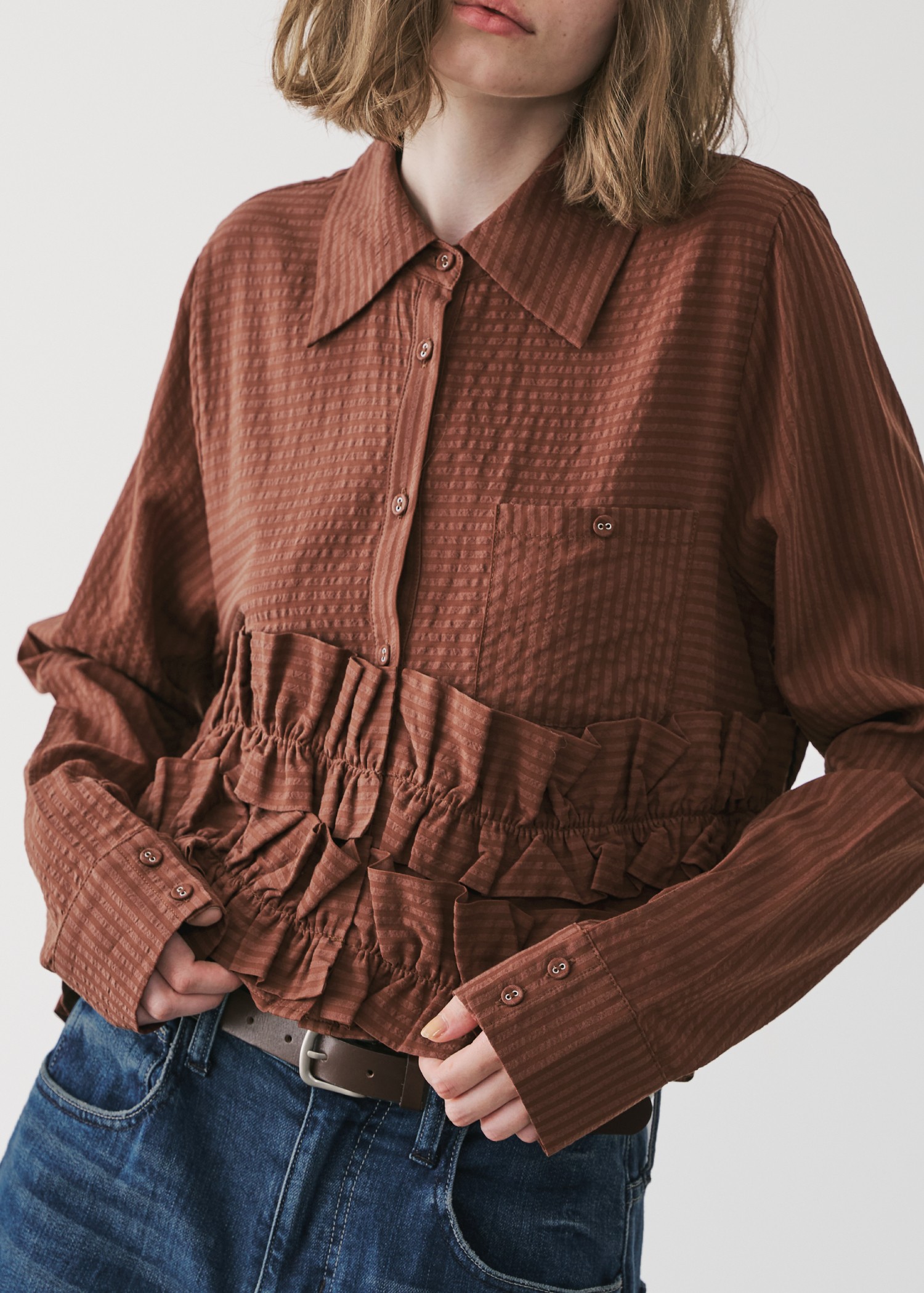 hem double frill short SH