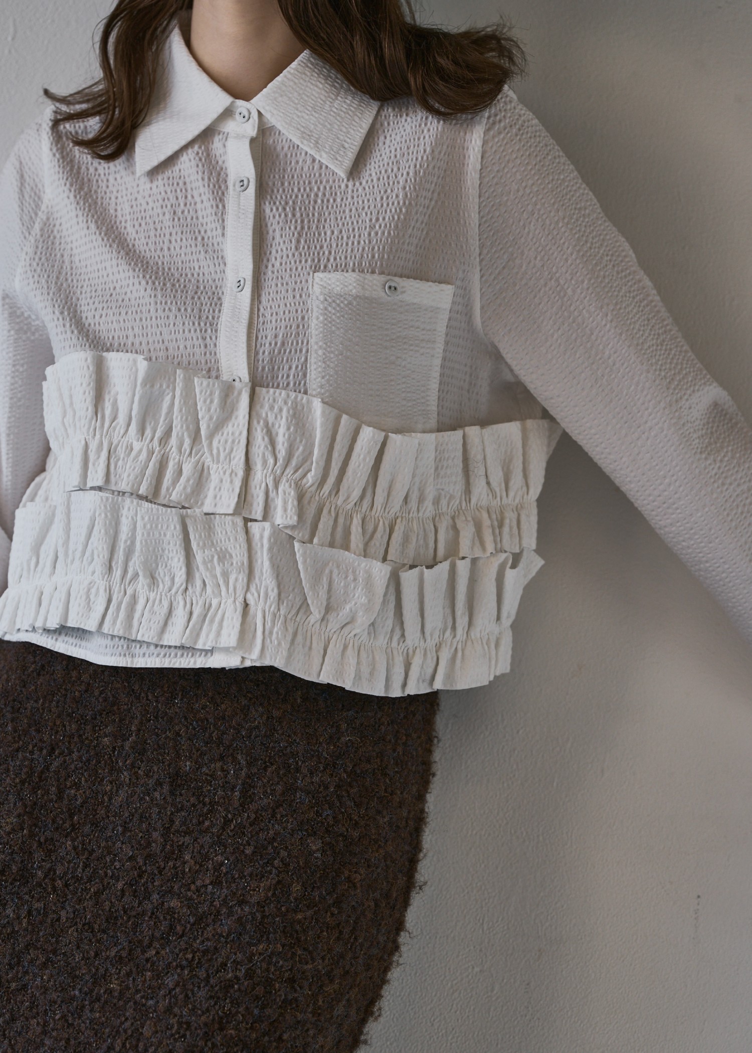 hem double frill short SH