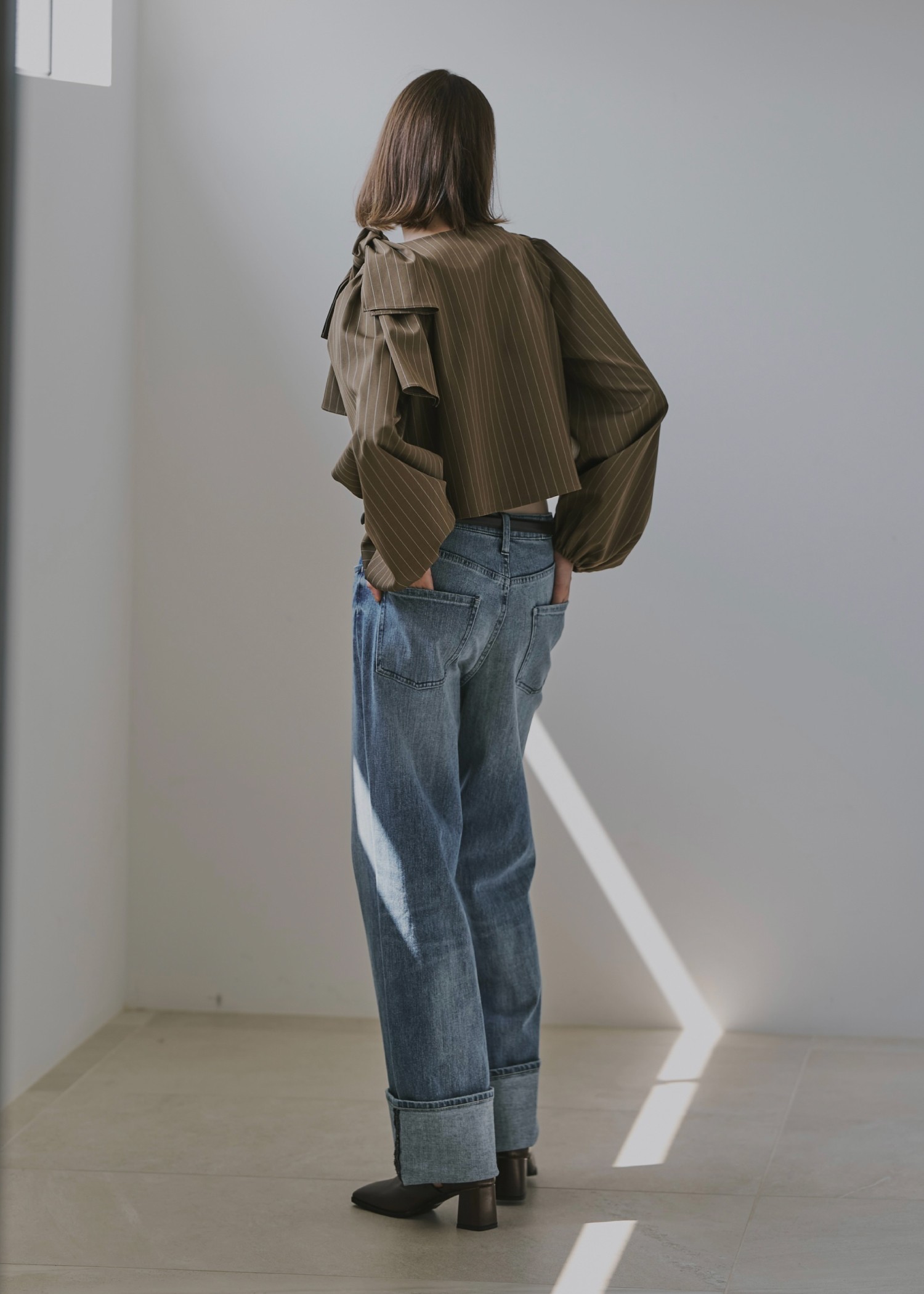 ribbon shoulder stripe short BL