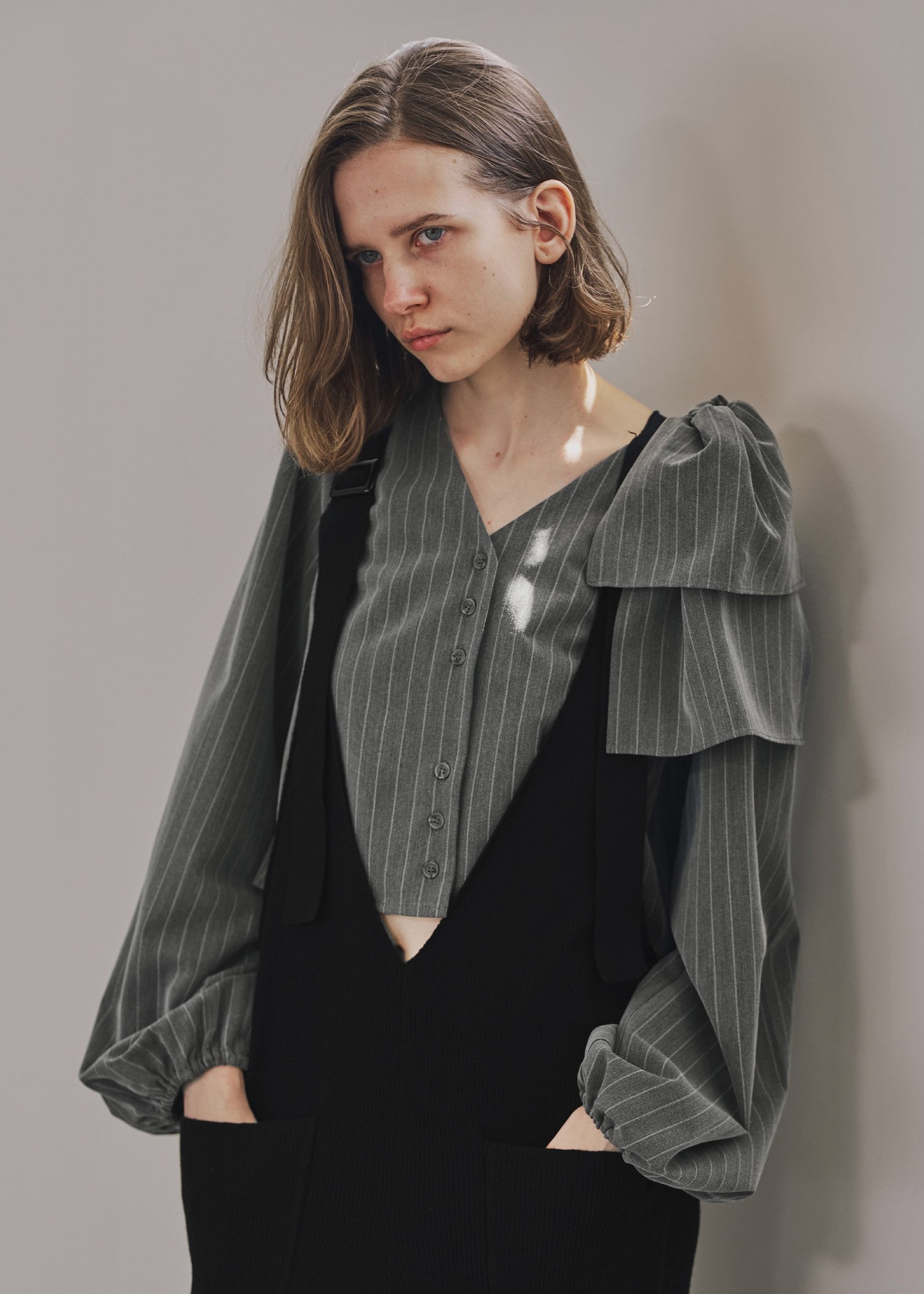 ribbon shoulder stripe short BL