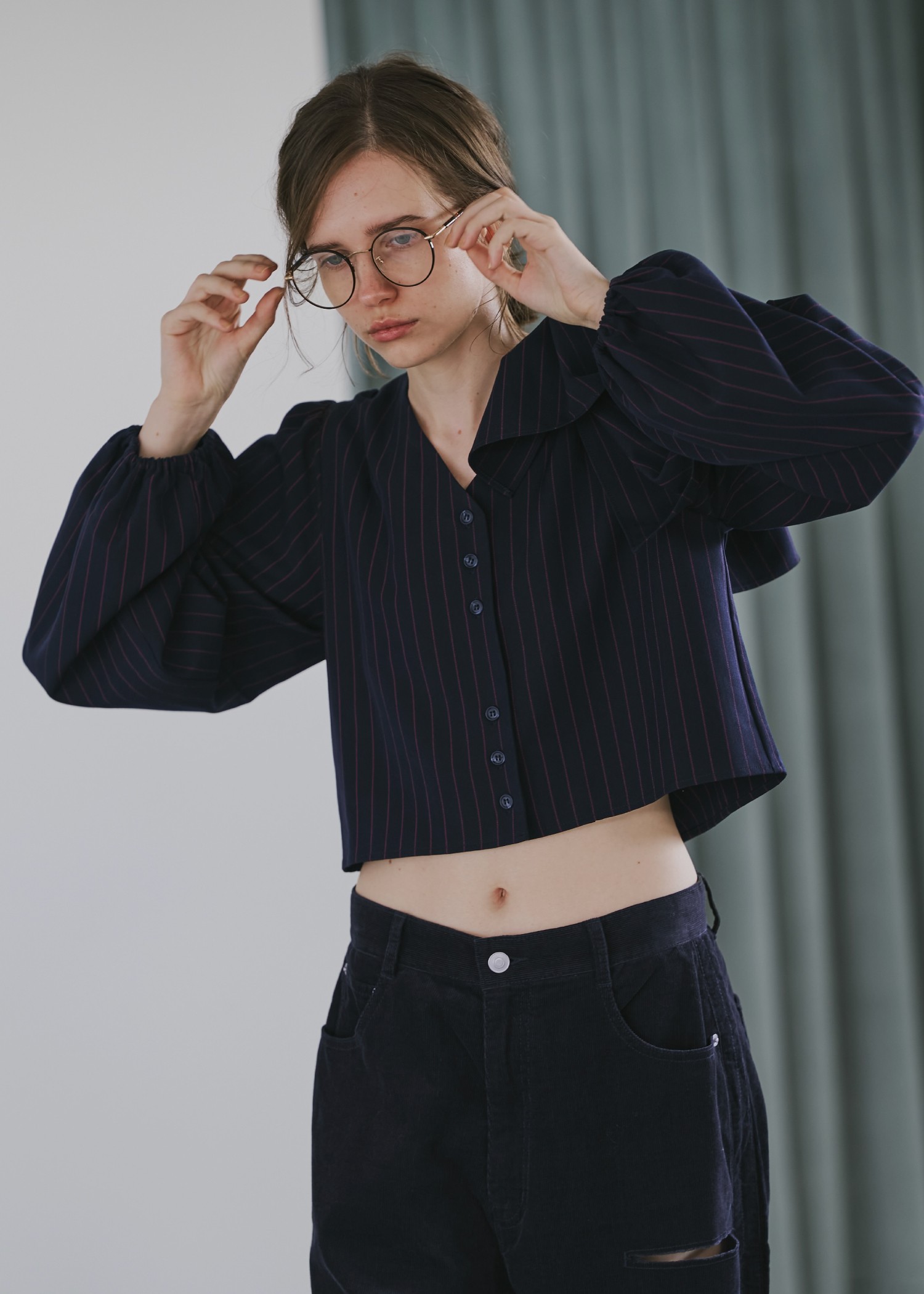 ribbon shoulder stripe short BL