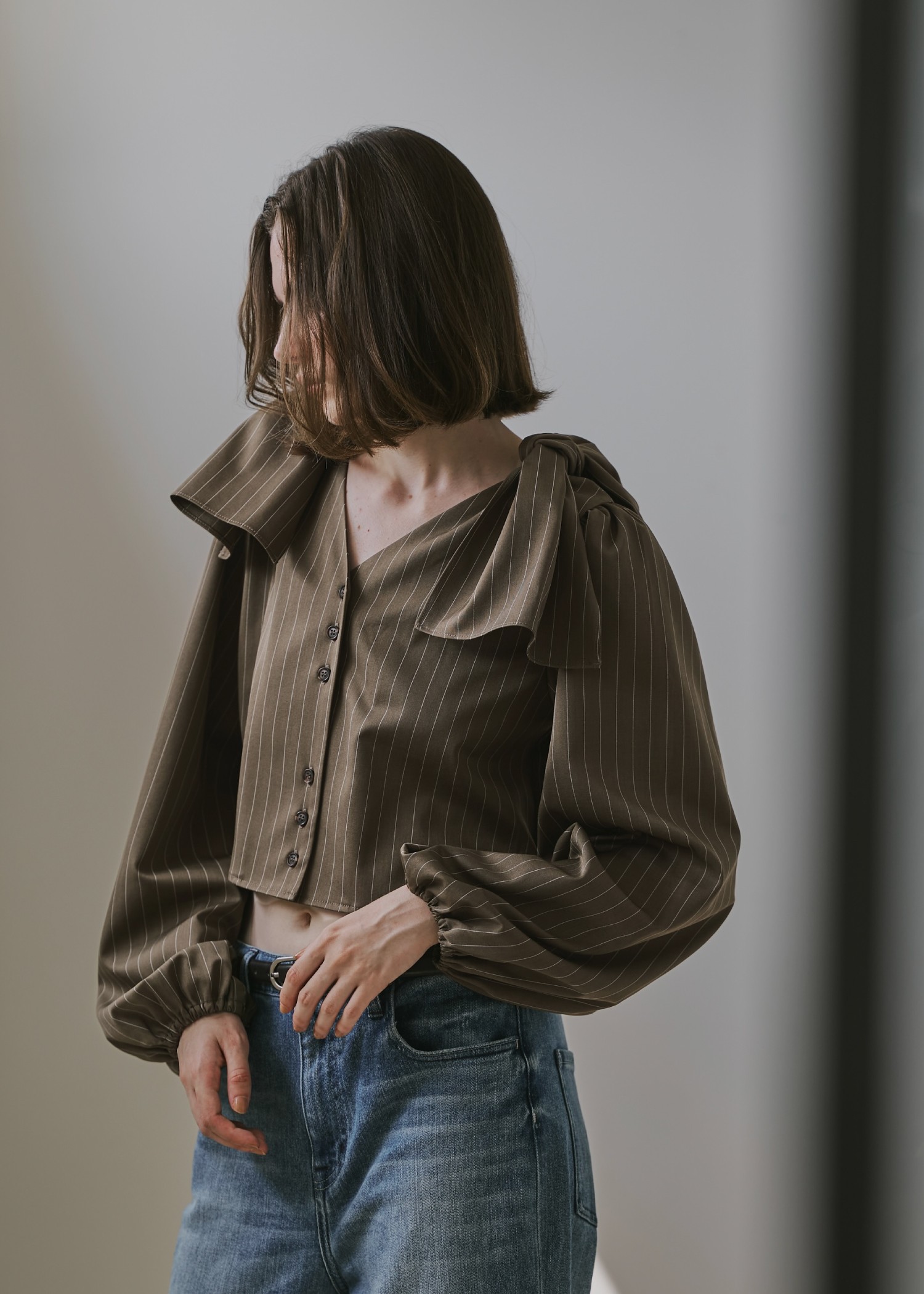 ribbon shoulder stripe short BL