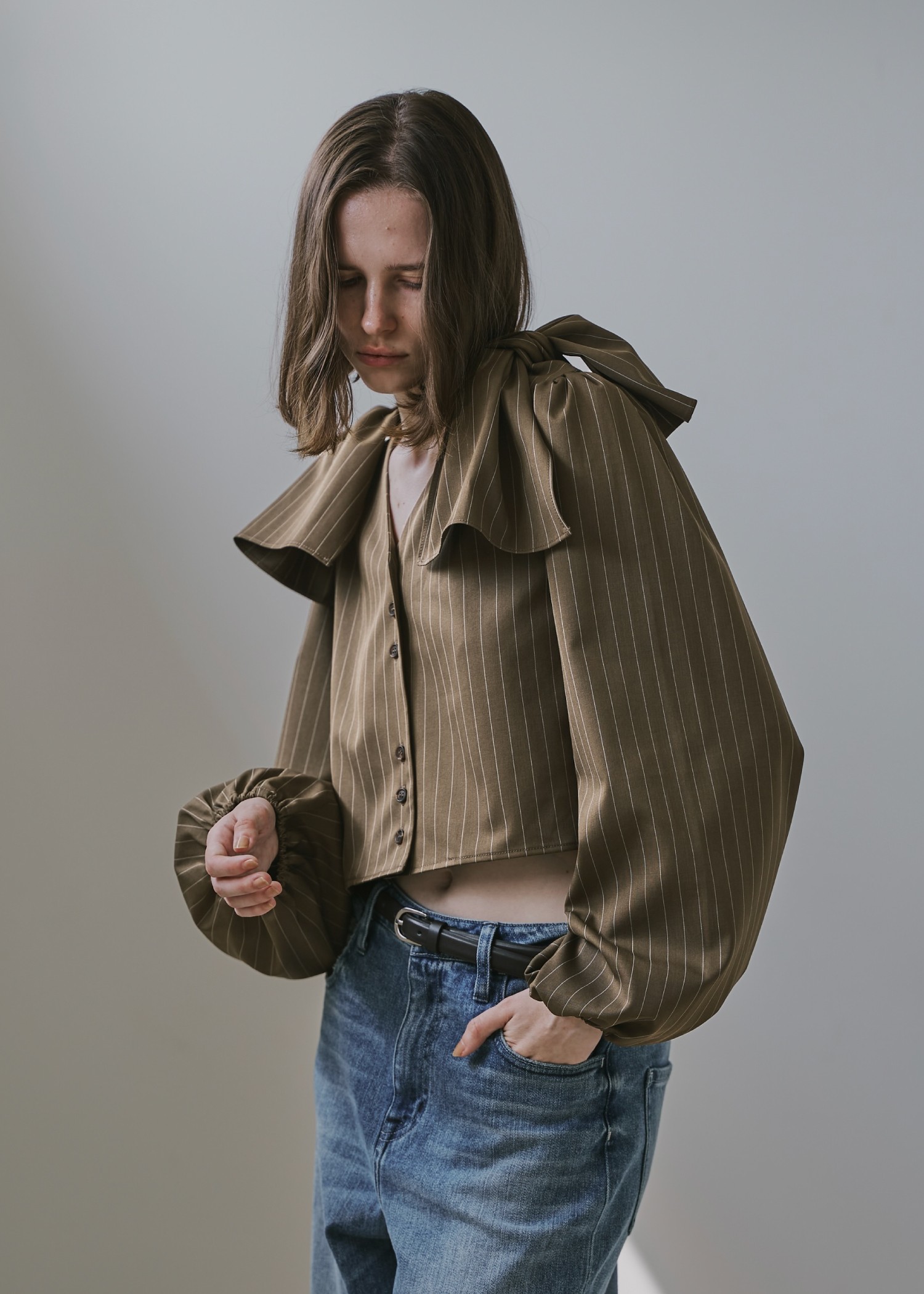 ribbon shoulder stripe short BL